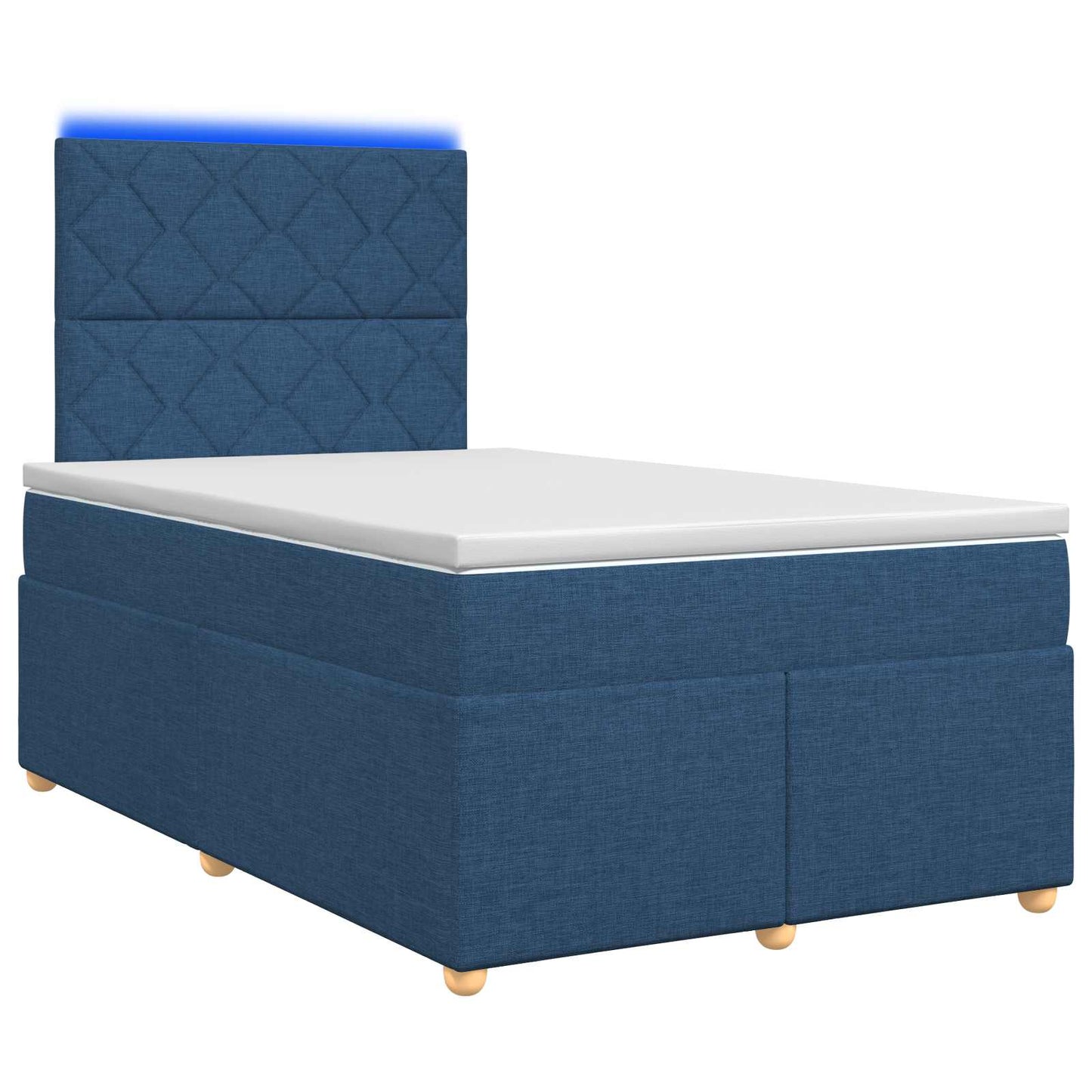 vidaXL Κρεβάτι box spring με στρώμα Μπλε 120 x 200 cm Ύφασμα
