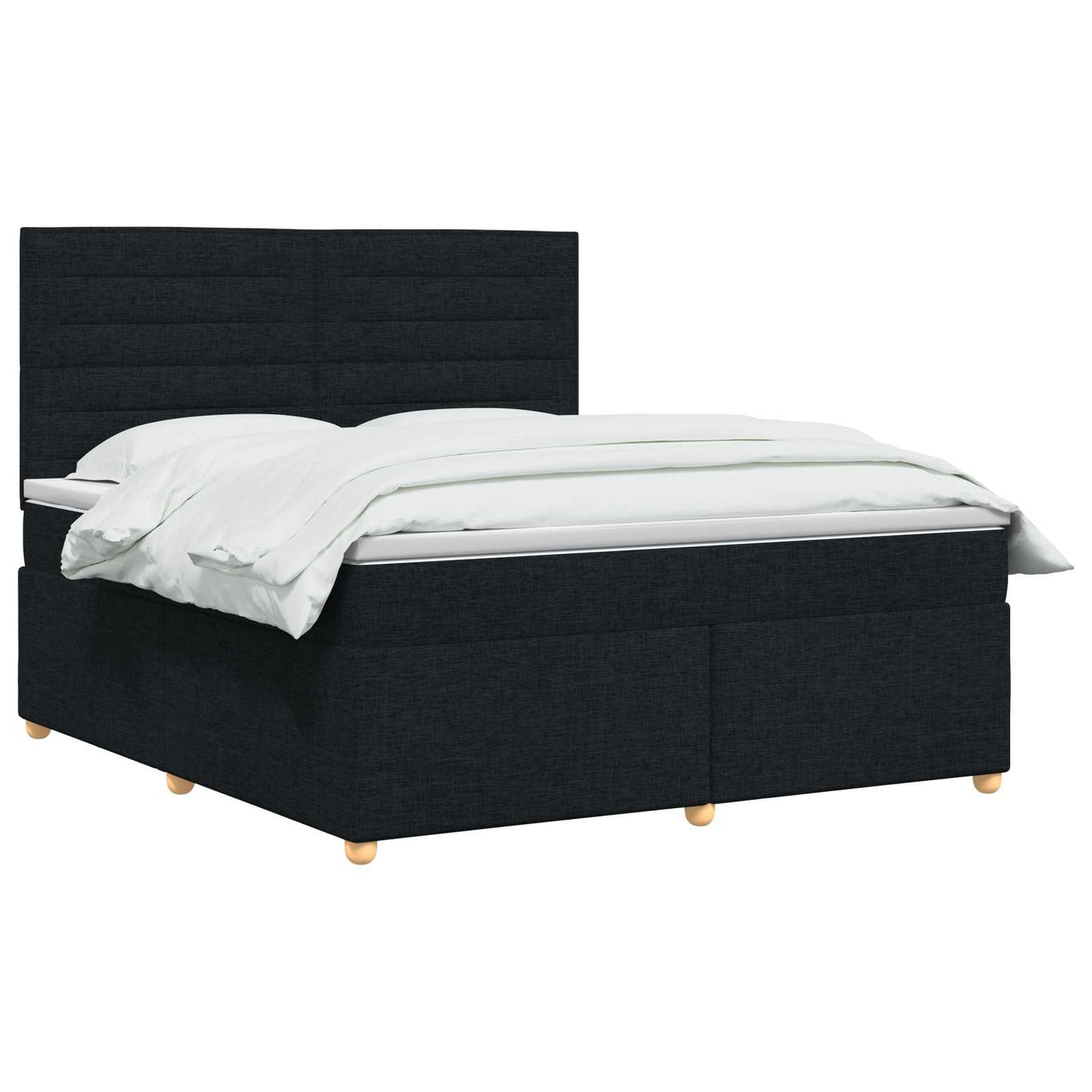 vidaXL Κρεβάτι box spring με στρώμα Μαύρο 140 x 190 cm Ύφασμα