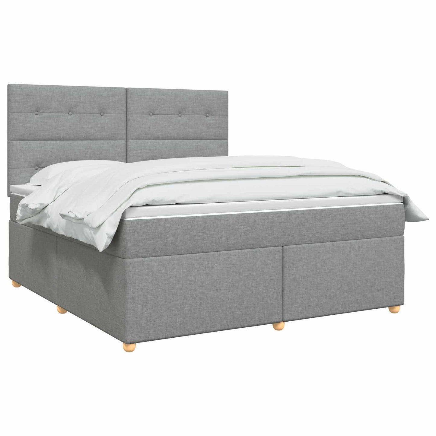 vidaXL Κρεβάτι box spring με στρώμα Ανοιχτό γκρι 140 x 190 cm Ύφασμα