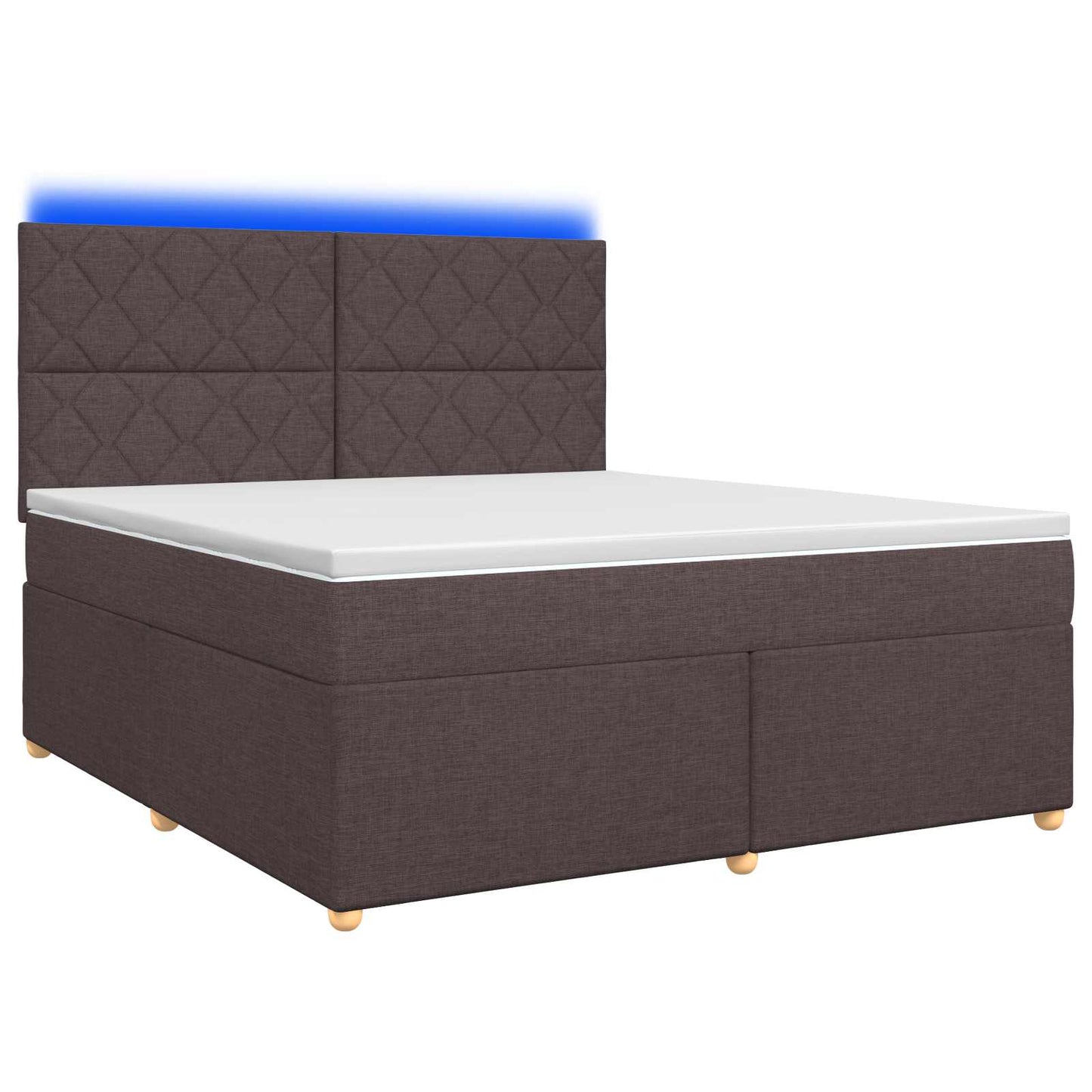 vidaXL Κρεβάτι box spring με στρώμα Σκούρο Καφέ 140 x 190 cm Ύφασμα