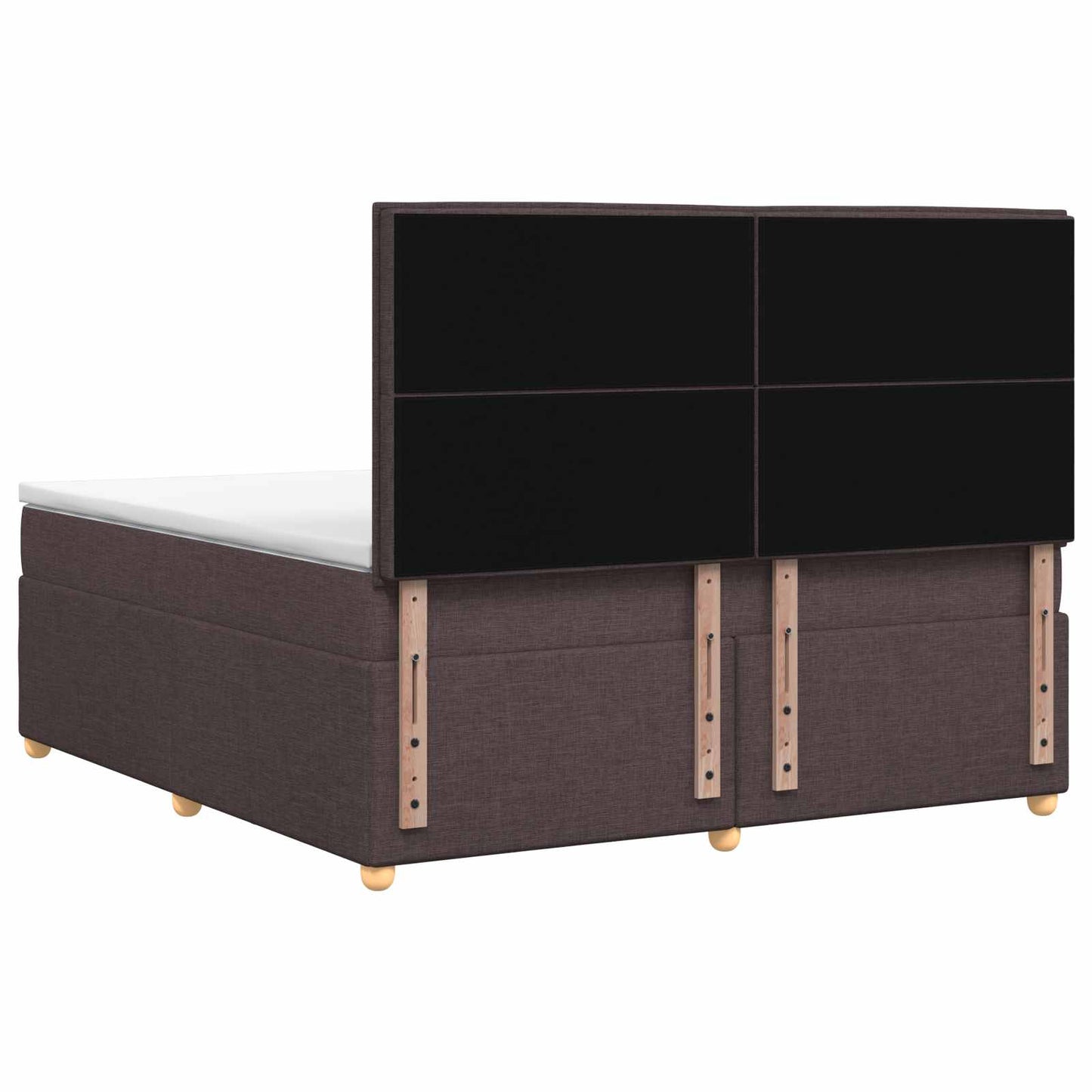 vidaXL Κρεβάτι box spring με στρώμα Σκούρο Καφέ 140 x 190 cm Ύφασμα