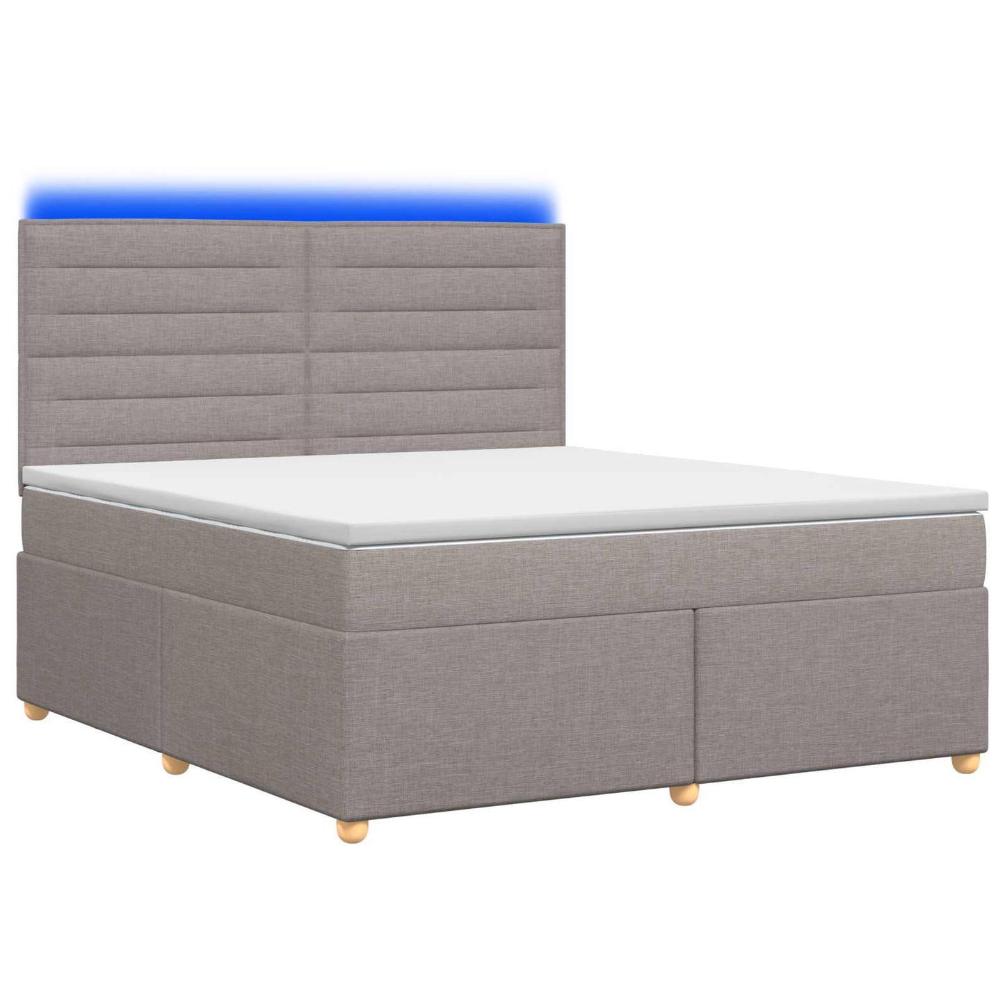 vidaXL Κρεβάτι box spring με στρώμα Taupe 140 x 200 cm Ύφασμα