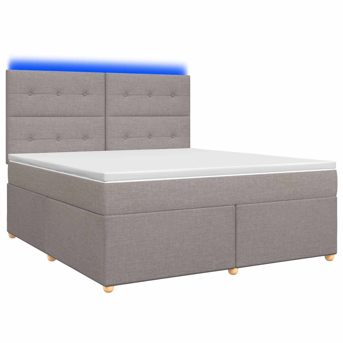 vidaXL Κρεβάτι box spring με στρώμα Taupe 140 x 200 cm Ύφασμα