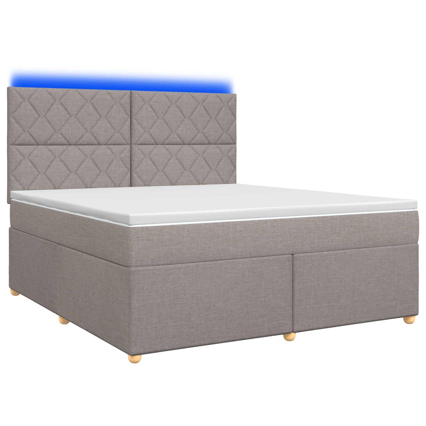 vidaXL Κρεβάτι box spring με στρώμα Taupe 140 x 200 cm Ύφασμα