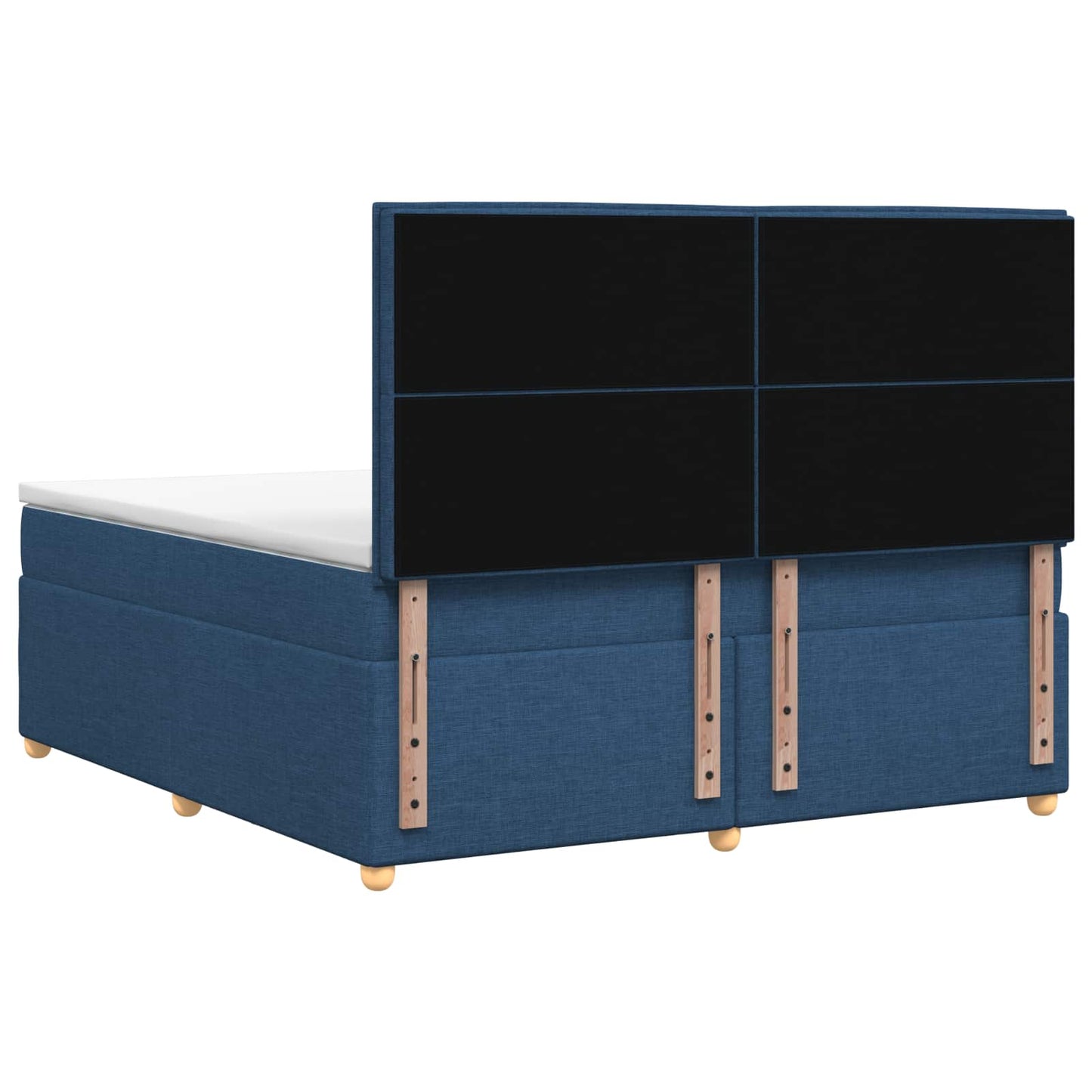 vidaXL Κρεβάτι box spring με στρώμα Μπλε 140 x 200 cm Ύφασμα