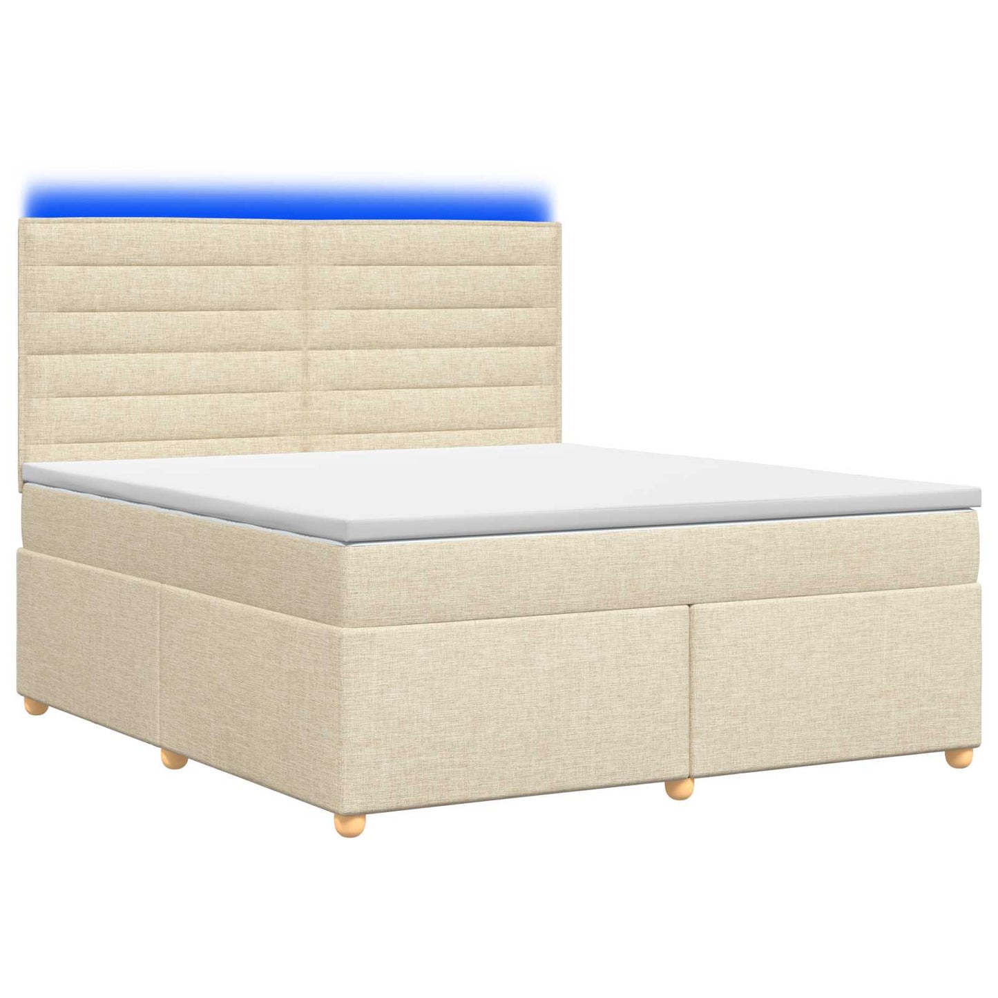 vidaXL Κρεβάτι box spring με στρώμα Κρεμ 160 x 200 cm Ύφασμα