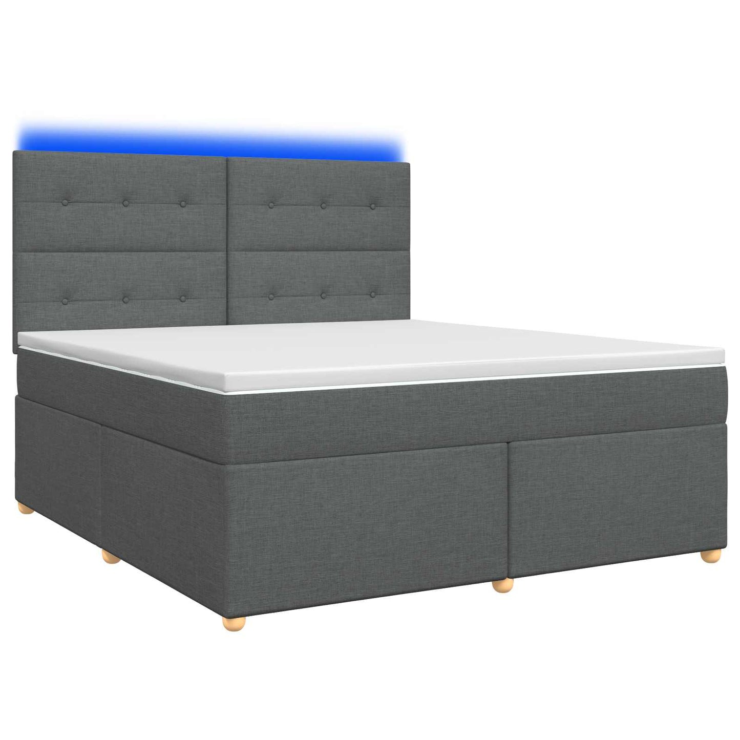 vidaXL Κρεβάτι box spring με στρώμα Σκούρο Γκρι 160 x 200 cm Ύφασμα