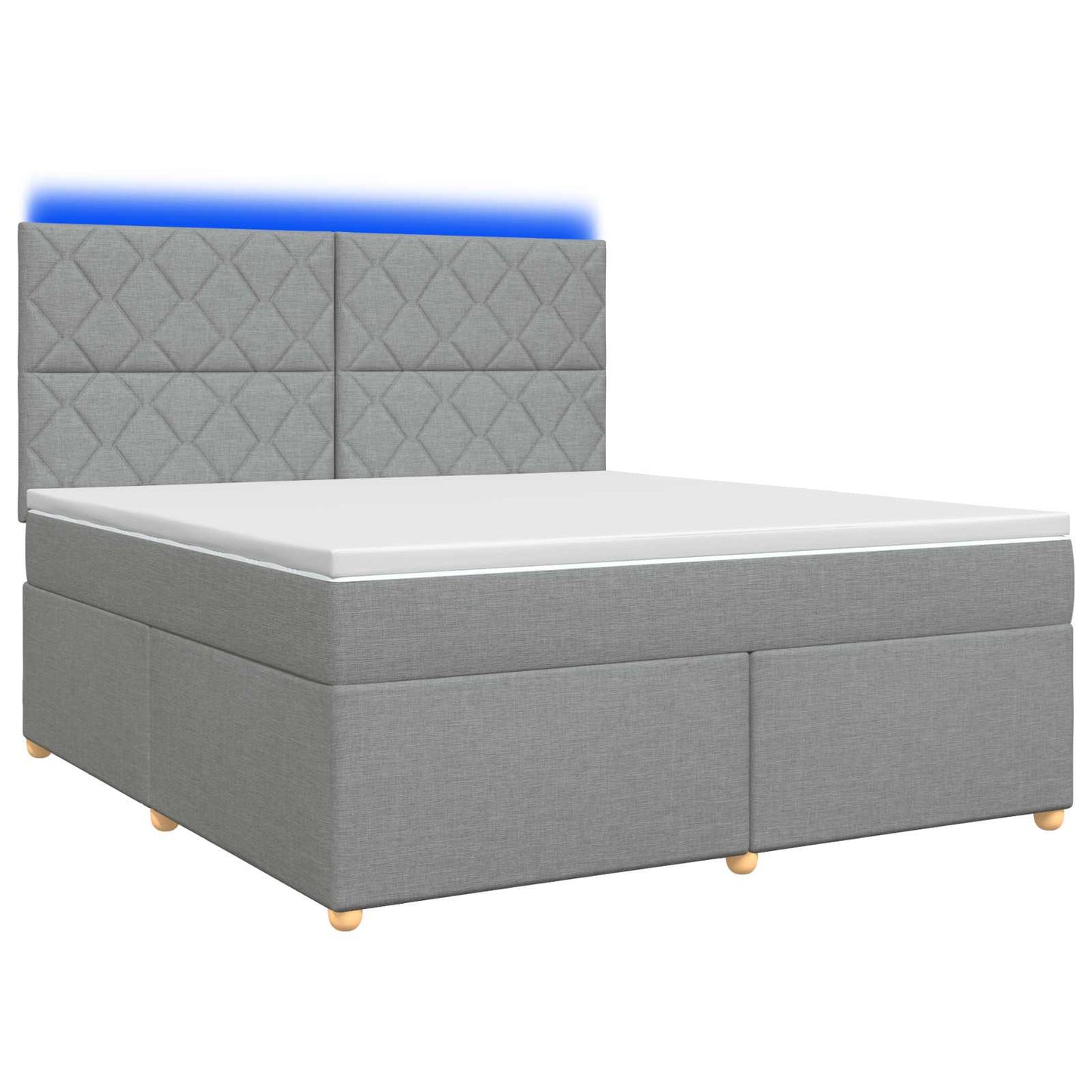 vidaXL Κρεβάτι box spring με στρώμα Ανοιχτό γκρι 160 x 200 cm Ύφασμα