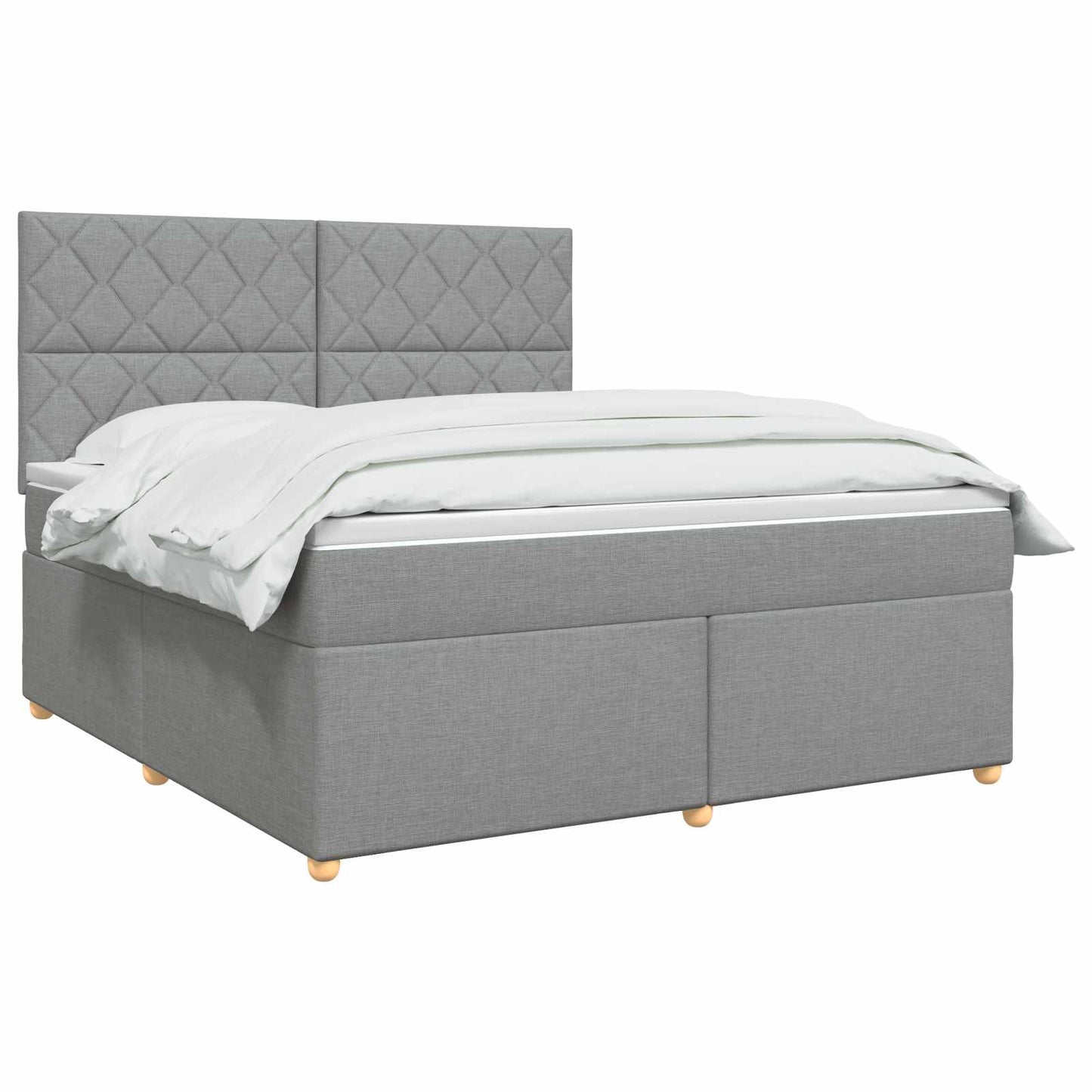 vidaXL Κρεβάτι box spring με στρώμα Ανοιχτό γκρι 160 x 200 cm Ύφασμα