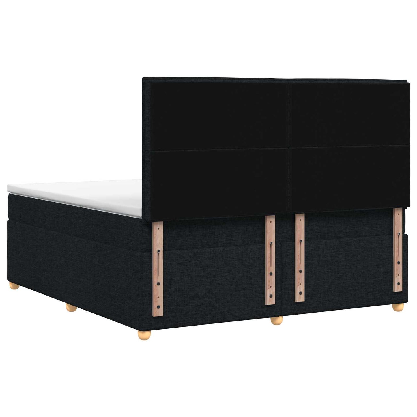 vidaXL Κρεβάτι box spring με στρώμα Μαύρο 160 x 200 cm Ύφασμα