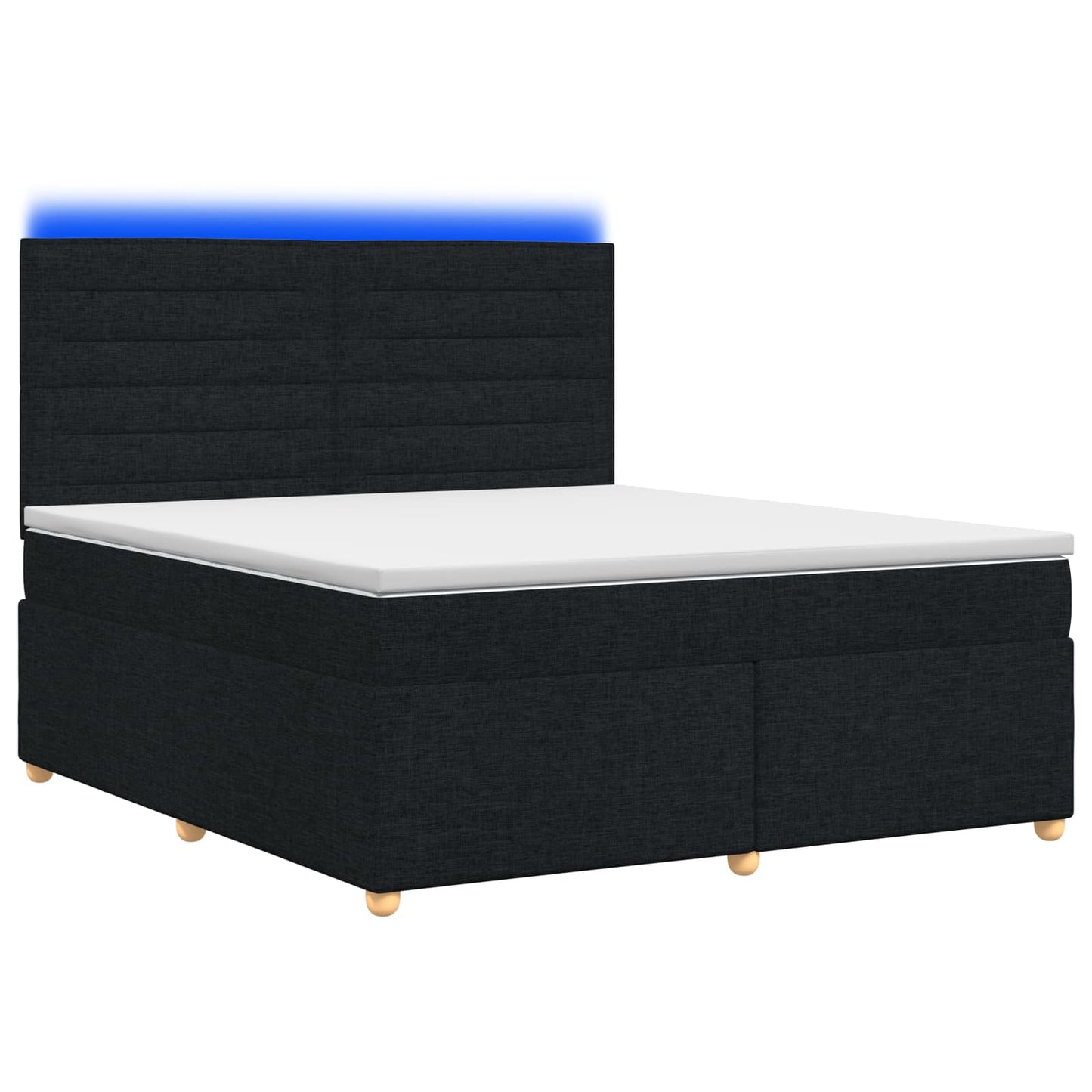 vidaXL Κρεβάτι box spring με στρώμα Μαύρο 180 x 200 cm Ύφασμα