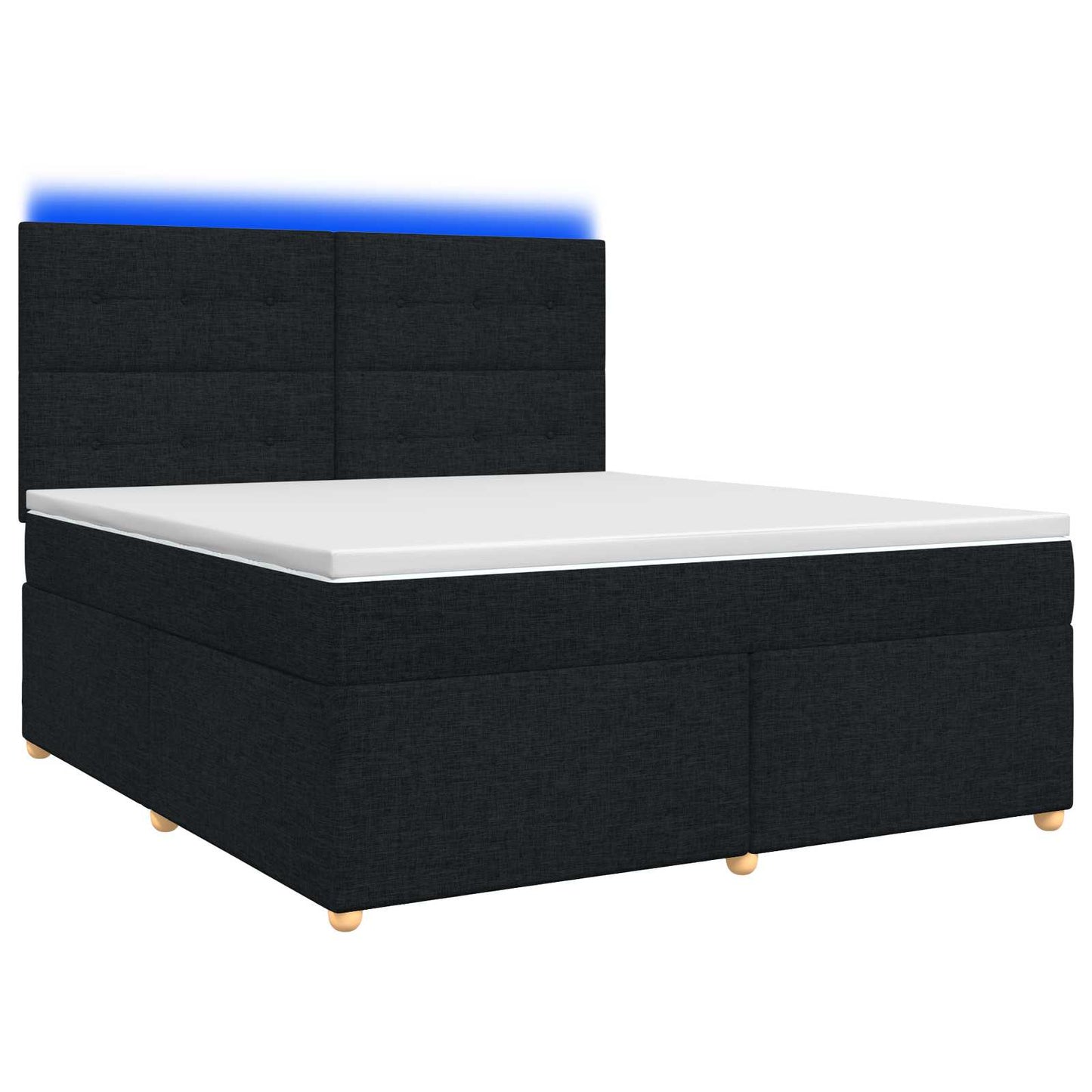vidaXL Κρεβάτι box spring με στρώμα Μαύρο 180 x 200 cm Ύφασμα