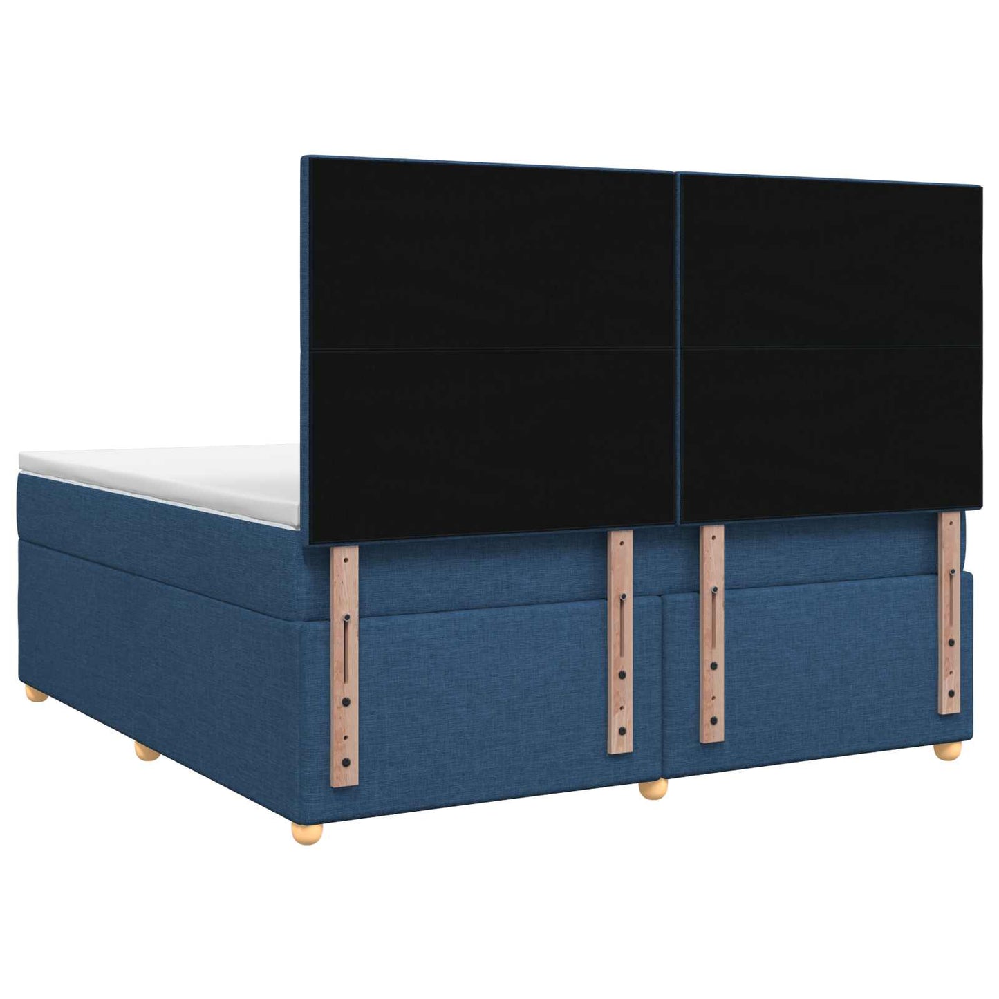 vidaXL Κρεβάτι box spring με στρώμα Μπλε 180 x 200 cm Ύφασμα