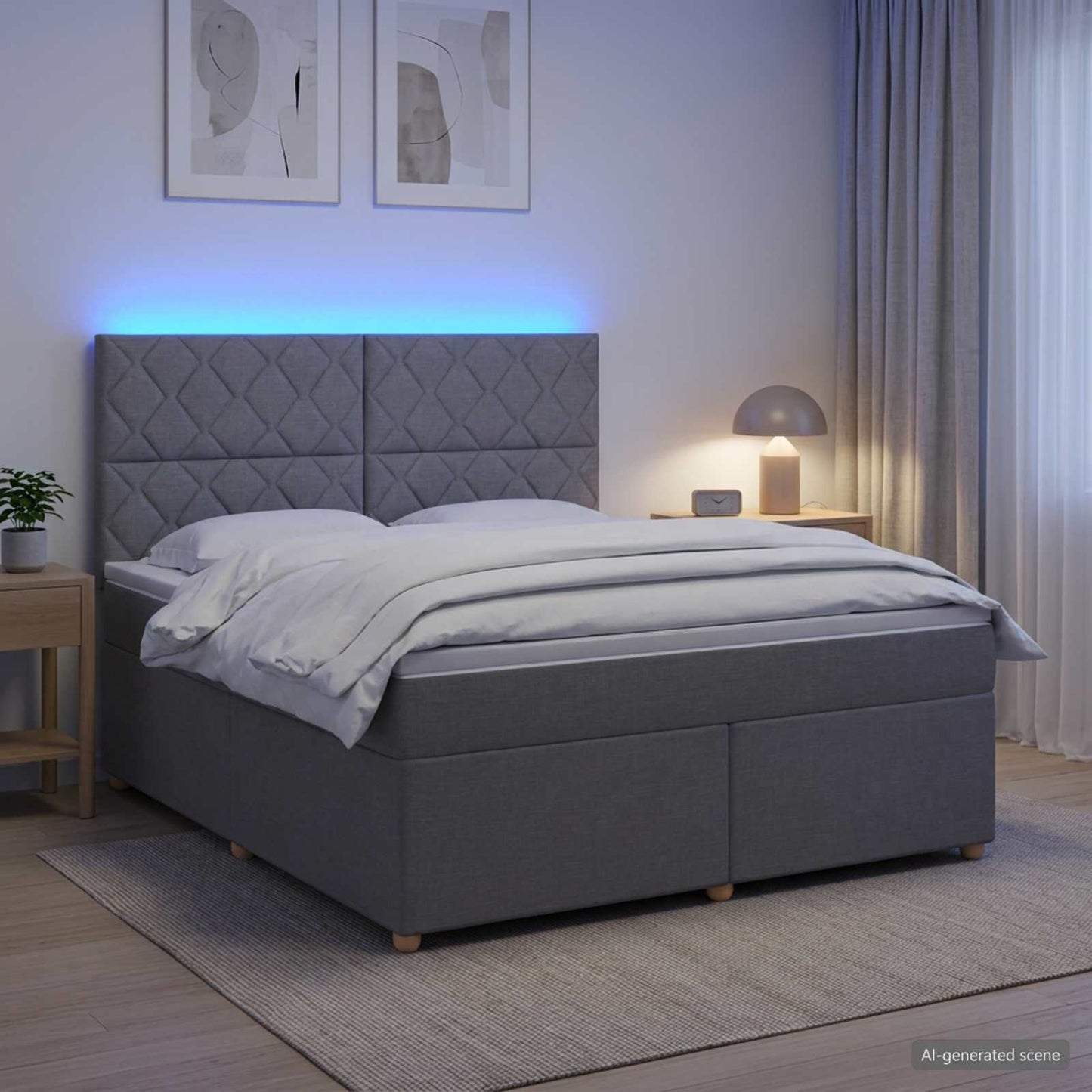 vidaXL Κρεβάτι box spring με στρώμα Ανοιχτό γκρι 140 x 200 cm Ύφασμα