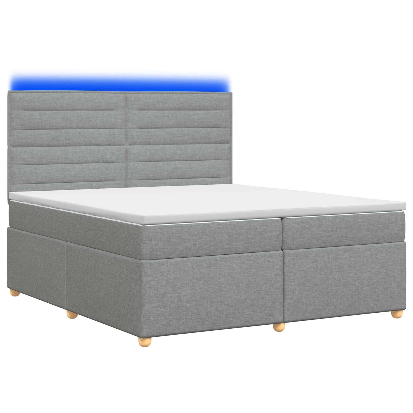 vidaXL Κρεβάτι box spring με στρώμα Ανοιχτό γκρι 200 x 200 cm Ύφασμα