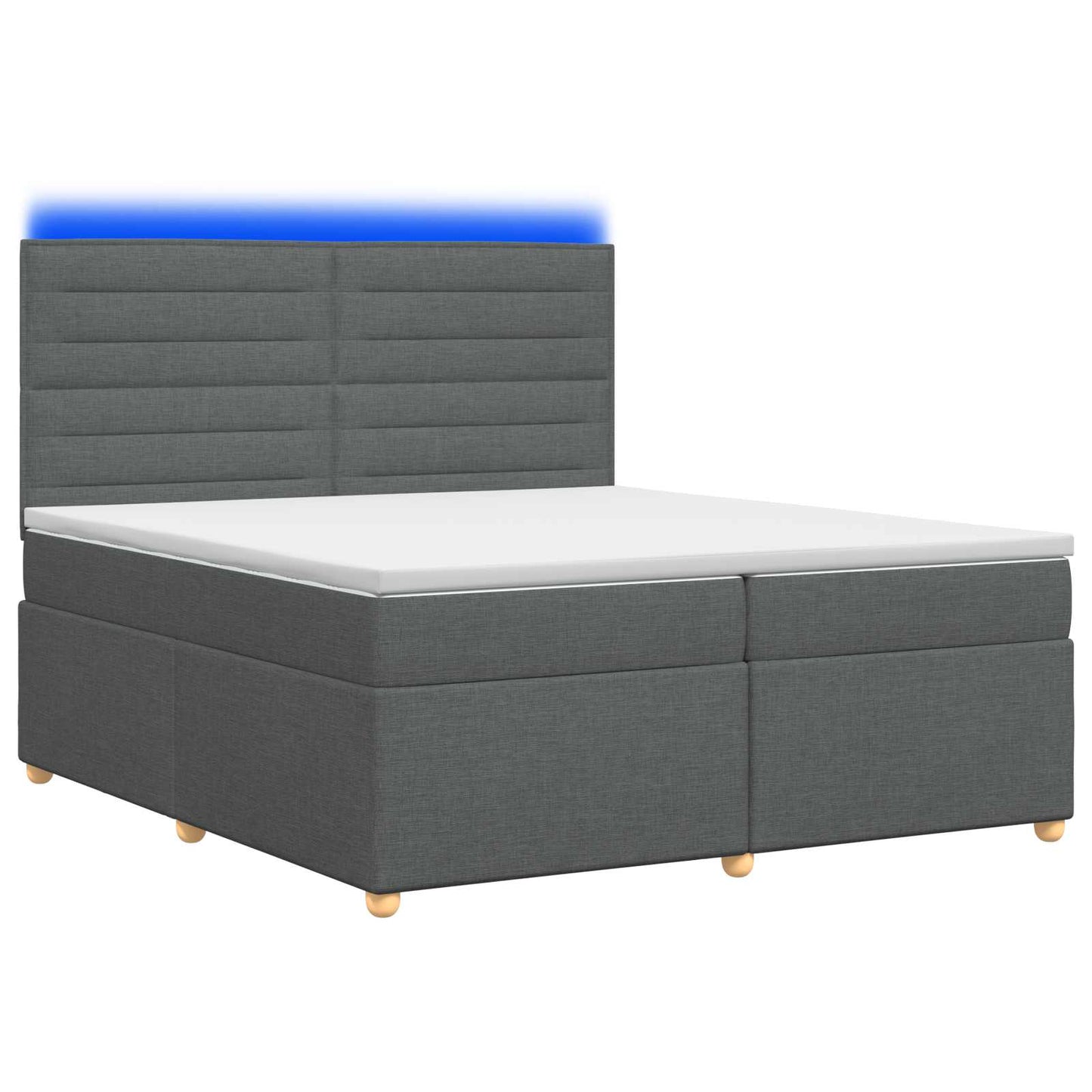 vidaXL Κρεβάτι box spring με στρώμα Σκούρο Γκρι 200 x 200 cm Ύφασμα
