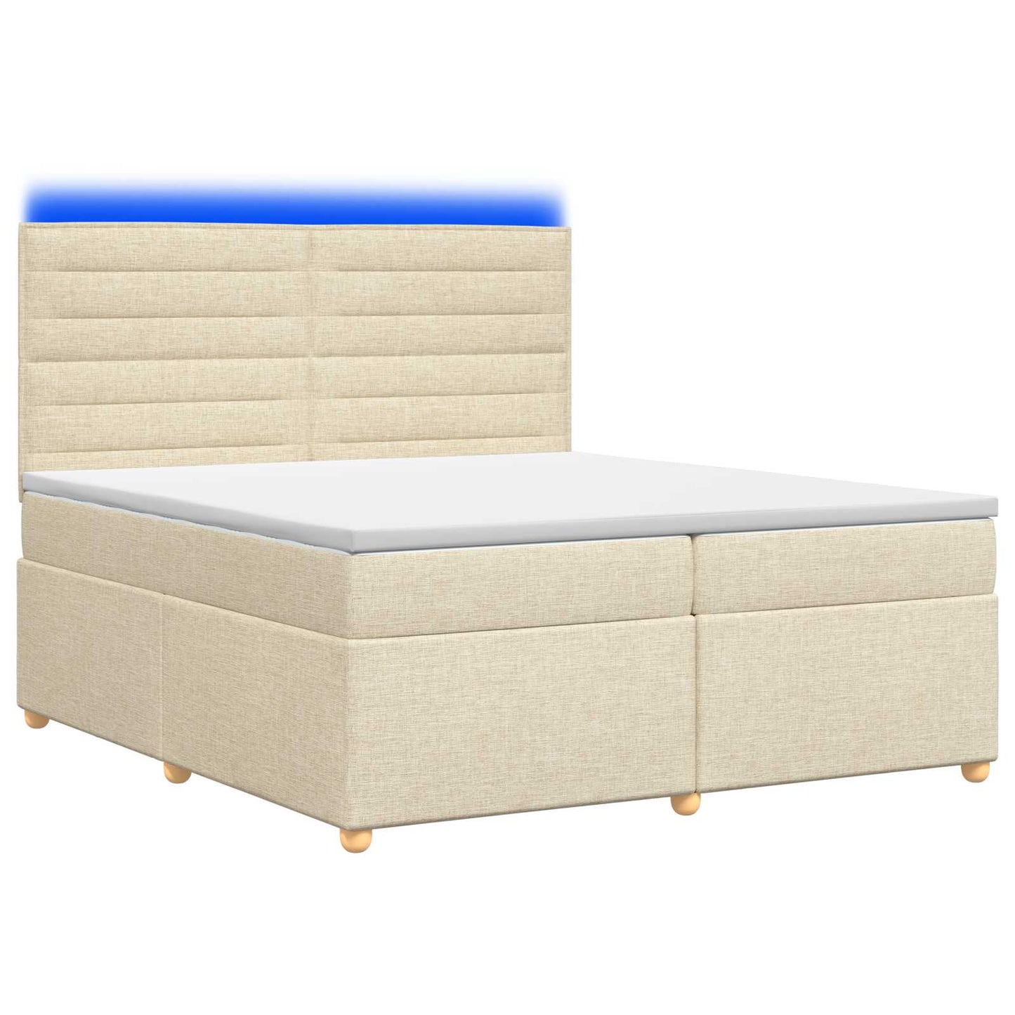 vidaXL Κρεβάτι box spring με στρώμα Κρεμ 200 x 200 cm Ύφασμα