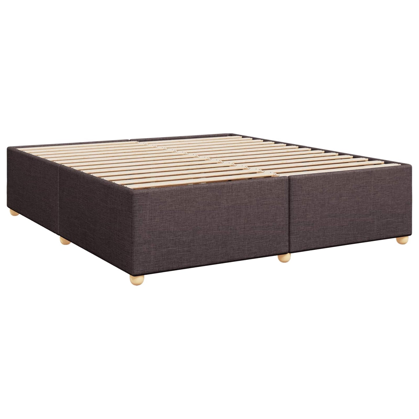 vidaXL Κρεβάτι box spring με στρώμα Σκούρο Καφέ 200 x 200 cm Ύφασμα