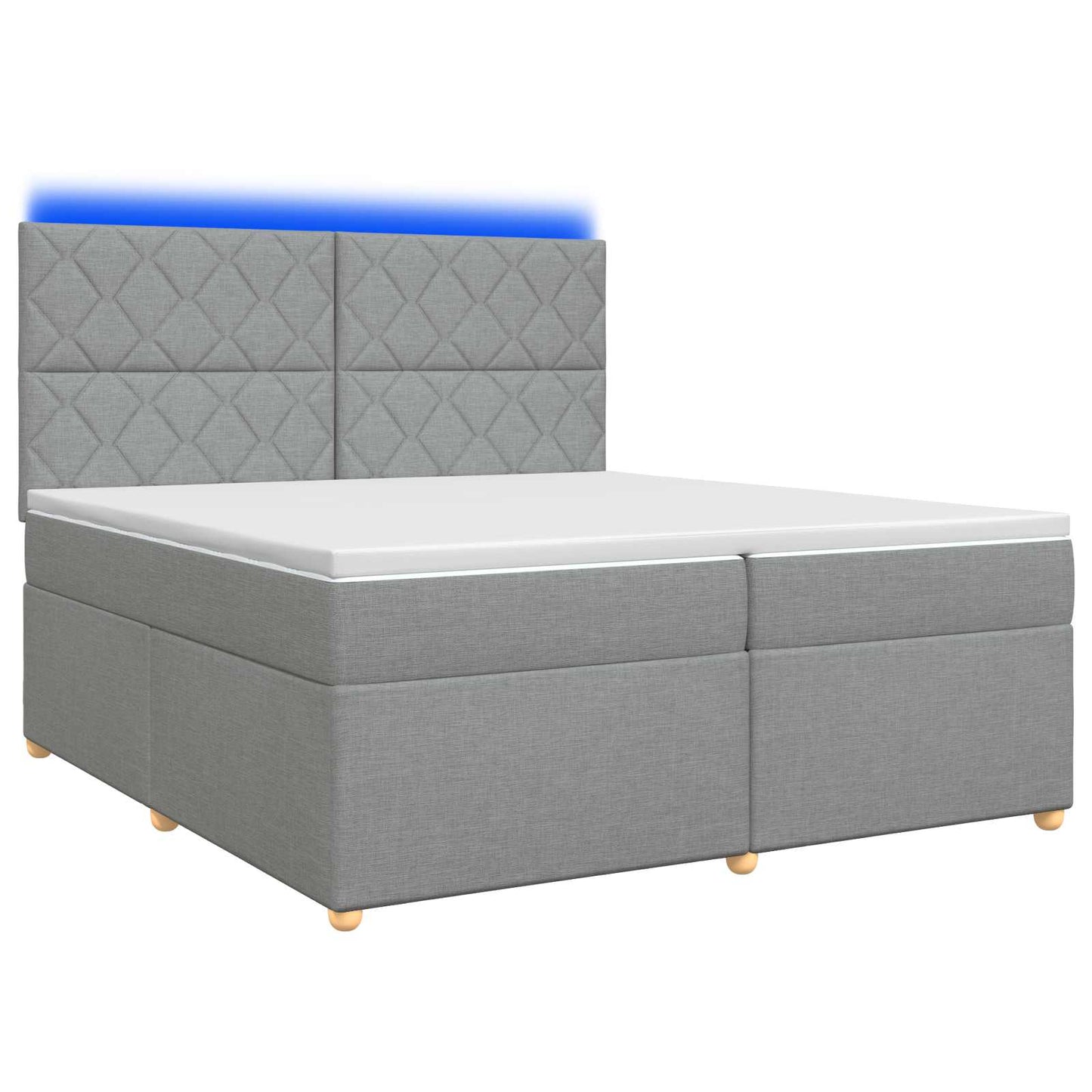 vidaXL Κρεβάτι box spring με στρώμα Ανοιχτό γκρι 200 x 200 cm Ύφασμα