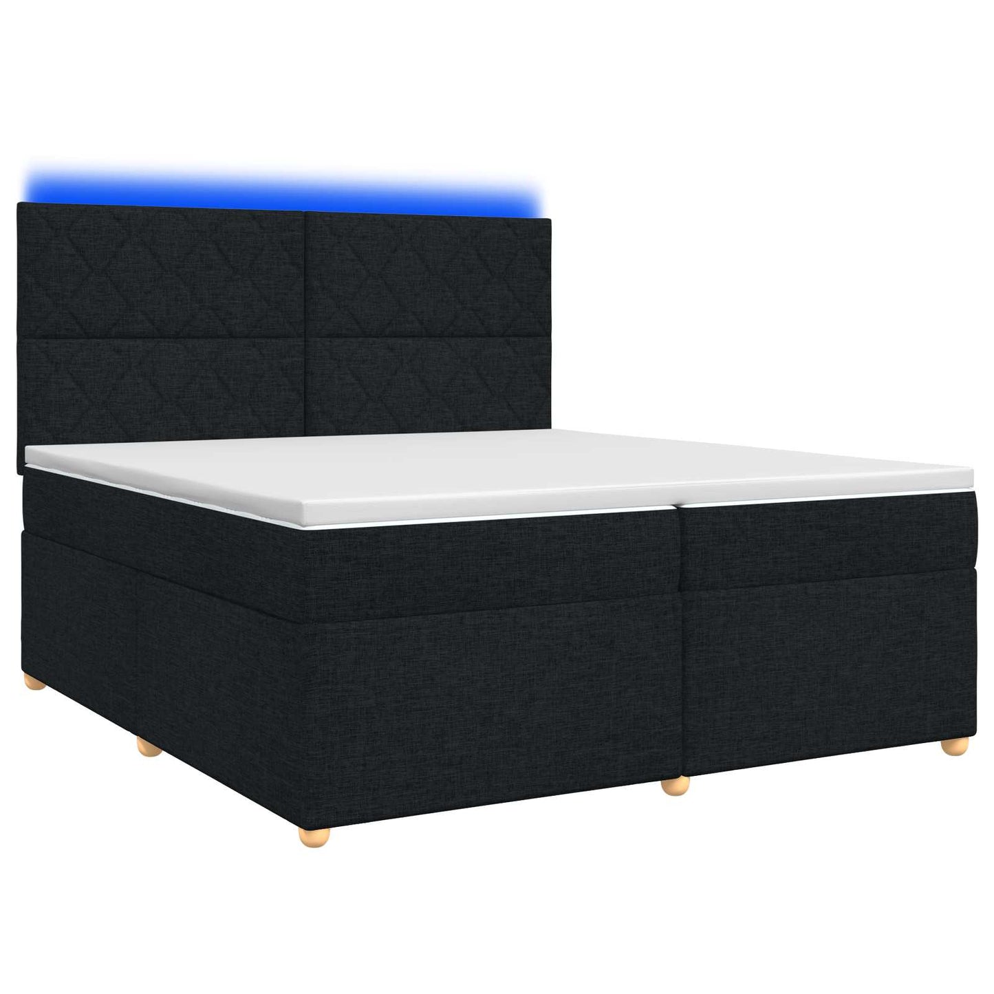 vidaXL Κρεβάτι box spring με στρώμα Μαύρο 200 x 200 cm Ύφασμα