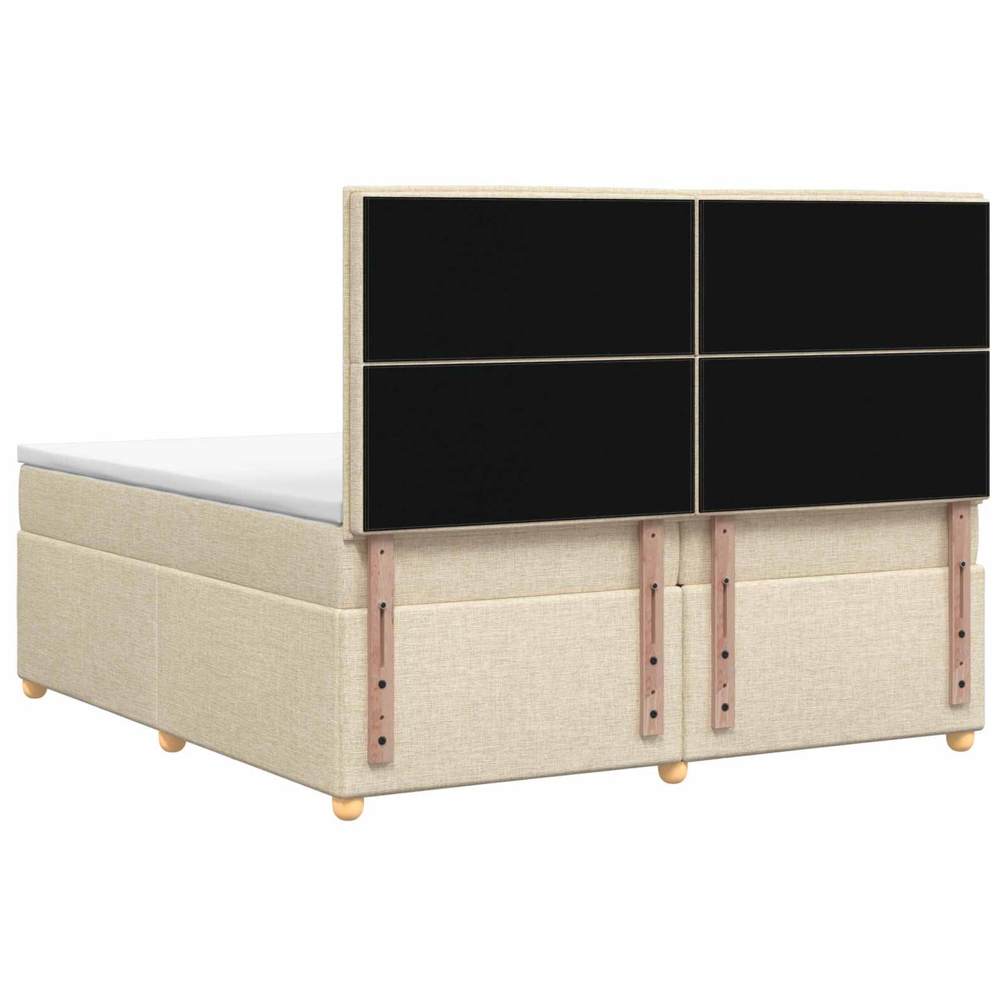 vidaXL Κρεβάτι box spring με στρώμα Κρεμ 200 x 200 cm Ύφασμα