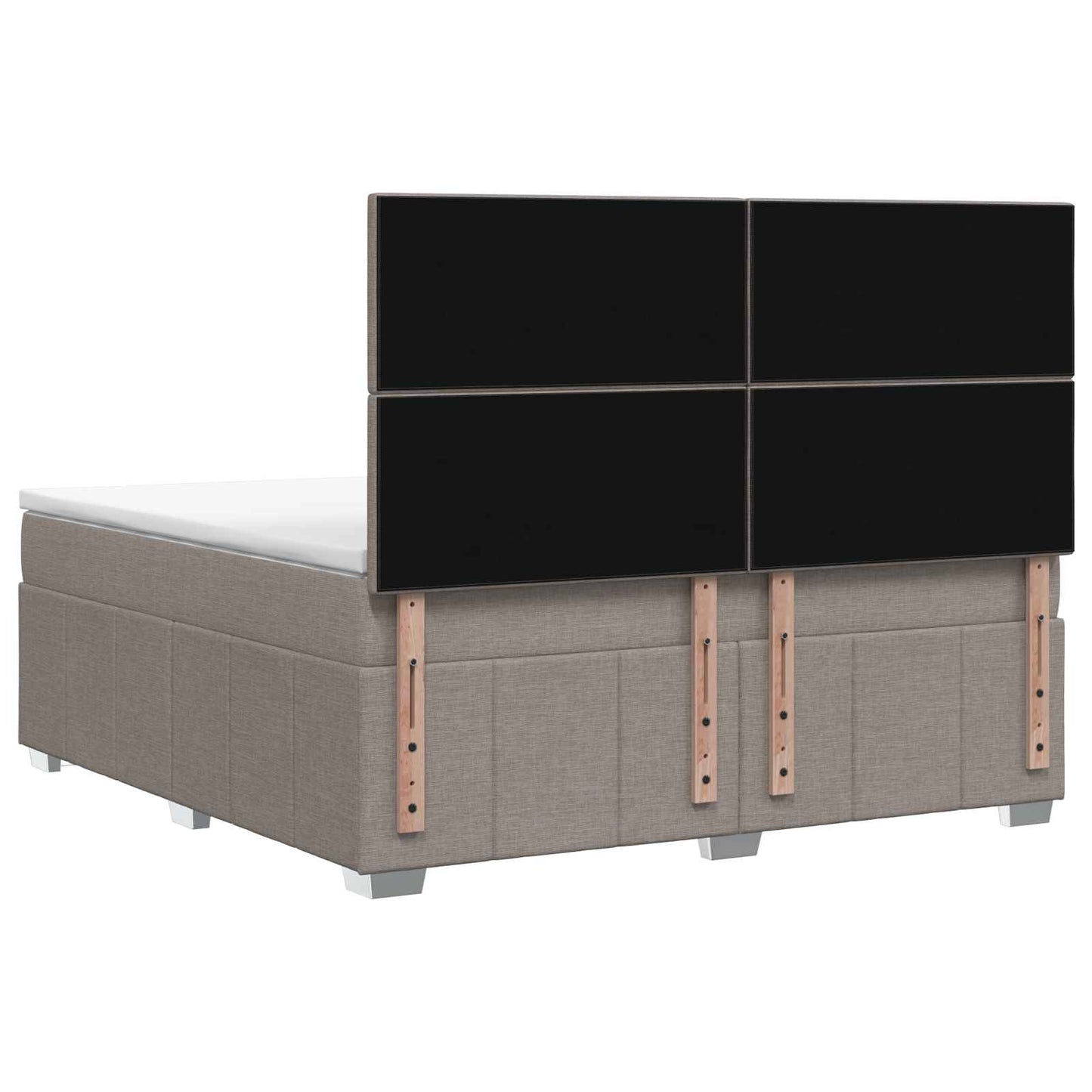 vidaXL Κρεβάτι με κουτί ελατηρίου LED και στρώμα Taupe 140 x 190 cm