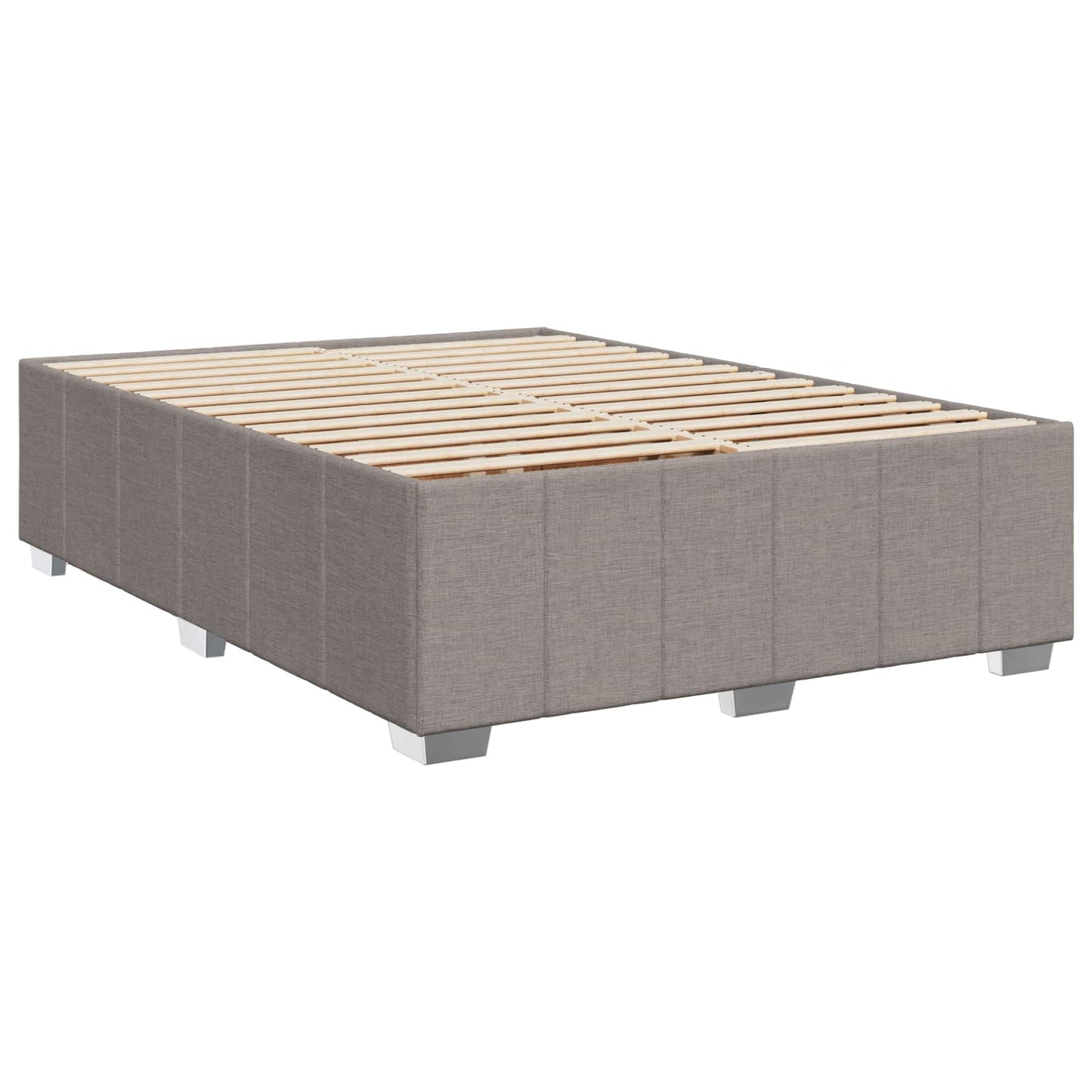 vidaXL Κρεβάτι με κουτί ελατηρίου LED και στρώμα Taupe 140 x 200 cm