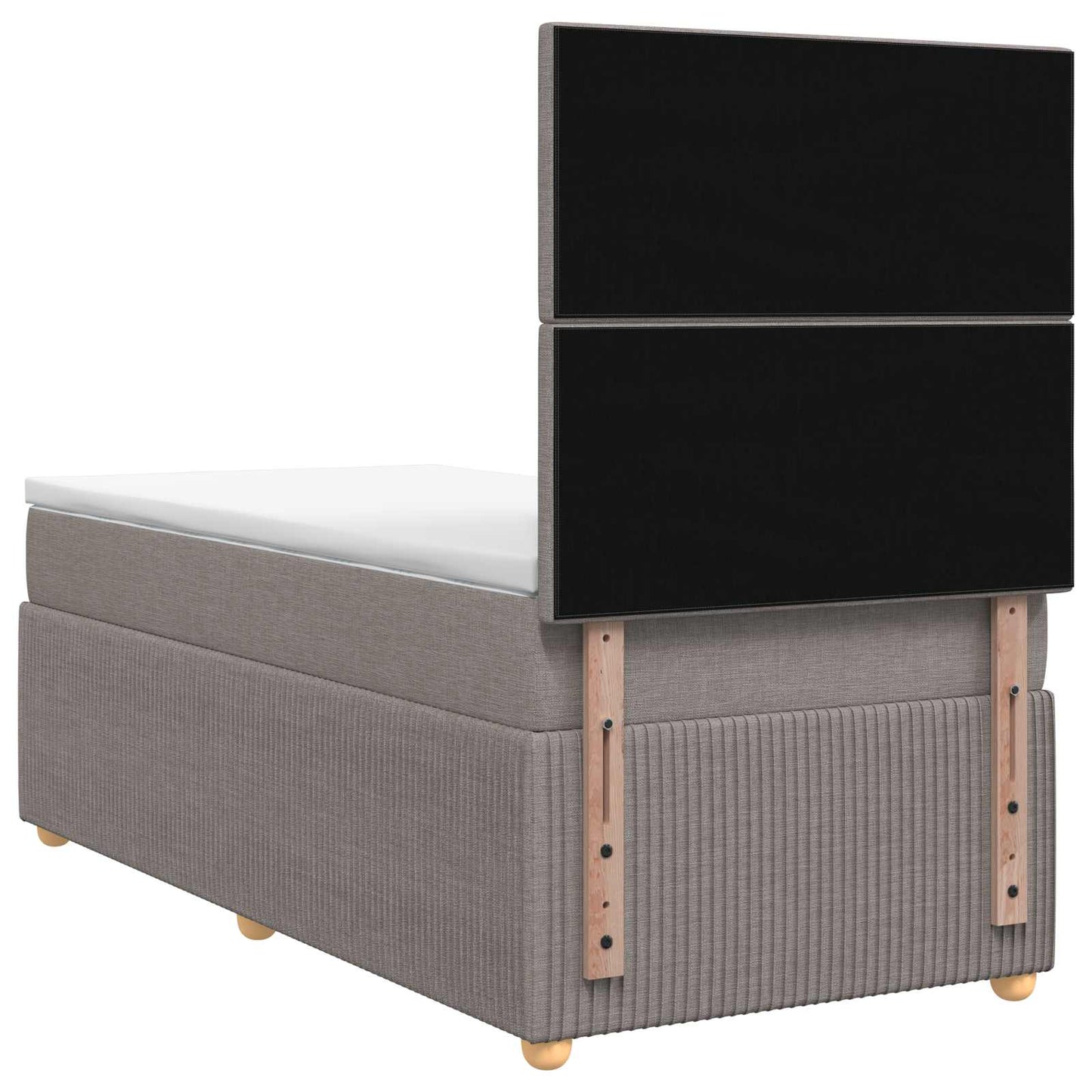 vidaXL Κρεβάτι με κουτί ελατηρίου LED και στρώμα Taupe 90 x 190 cm