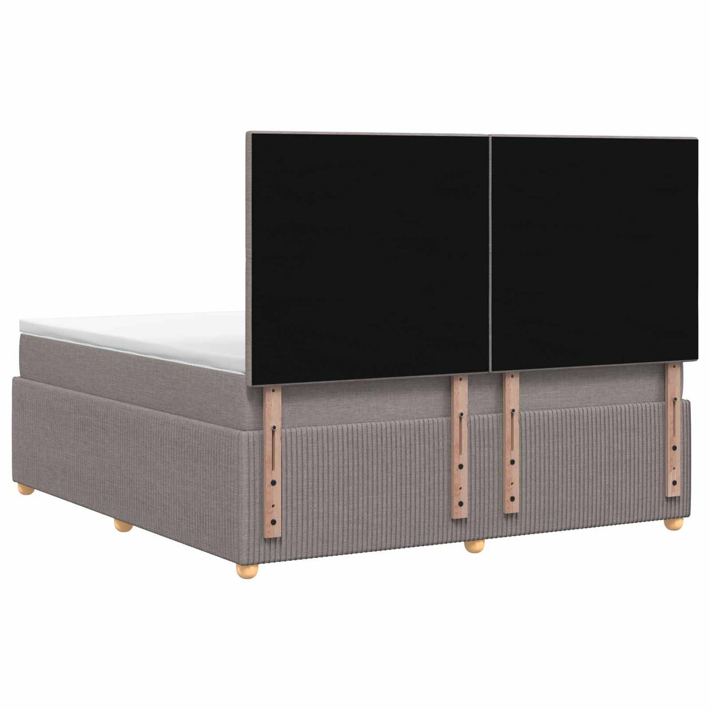 vidaXL Κρεβάτι με κουτί ελατηρίου LED και στρώμα Taupe 140 x 190 cm