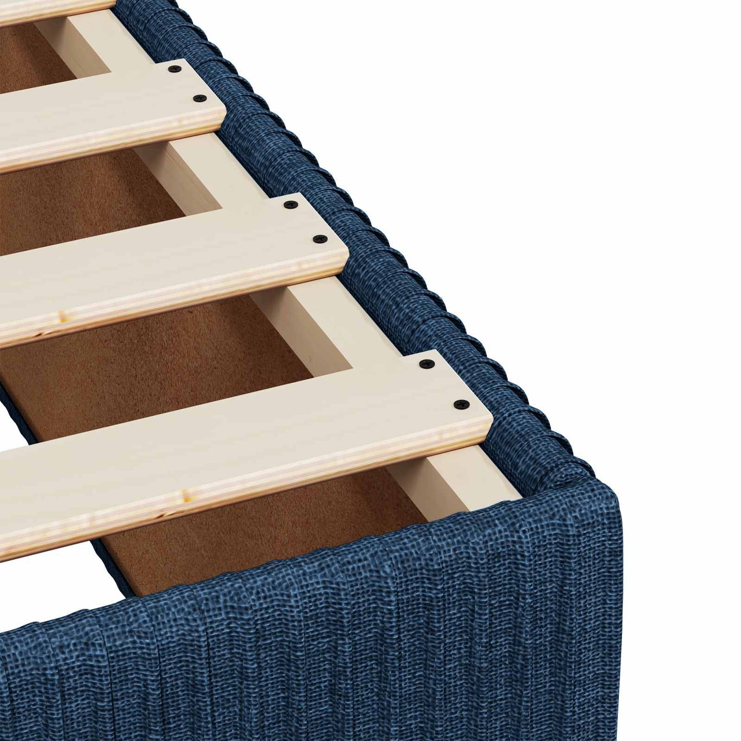 vidaXL Κρεβάτι με κουτί ελατηρίου LED και στρώμα Μπλε 180 x 200 cm