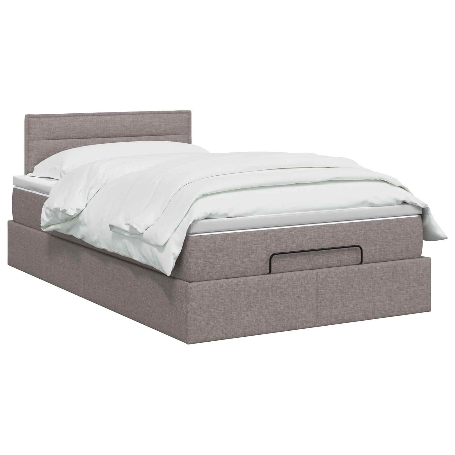 vidaXL Κρεβάτι Ottoman με στρώμα με κεφαλάρι Taupe 120 x 190 cm Ύφασμα