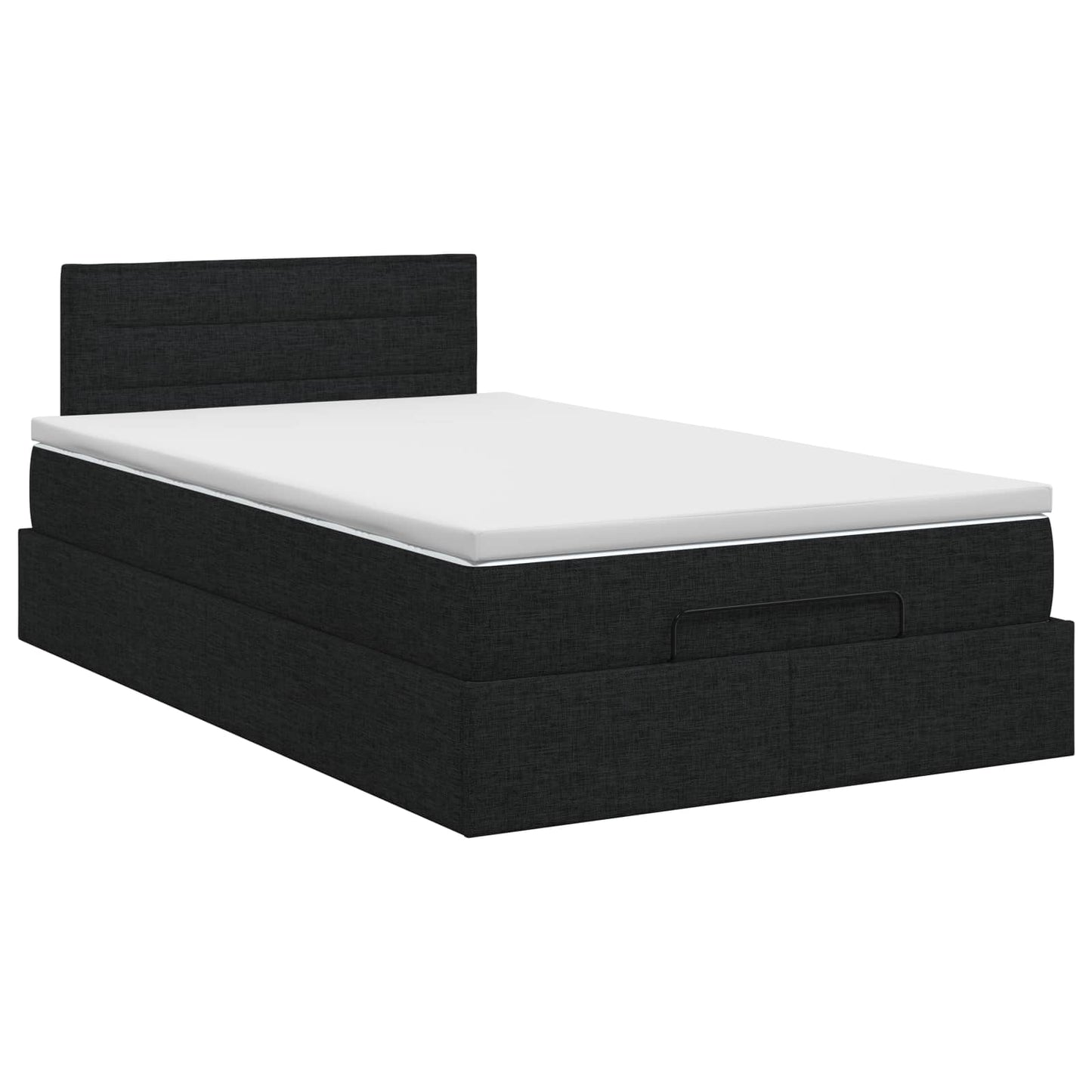 vidaXL Κρεβάτι Ottoman με στρώμα με κεφαλάρι Μαύρο 120 x 200 cm Ύφασμα