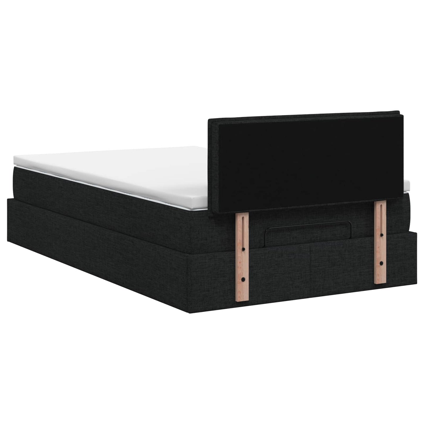 vidaXL Κρεβάτι Ottoman με στρώμα με κεφαλάρι Μαύρο 120 x 200 cm Ύφασμα