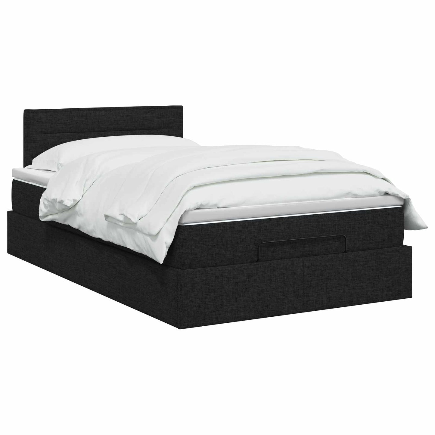 vidaXL Κρεβάτι Ottoman με στρώμα με κεφαλάρι Μαύρο 120 x 200 cm Ύφασμα