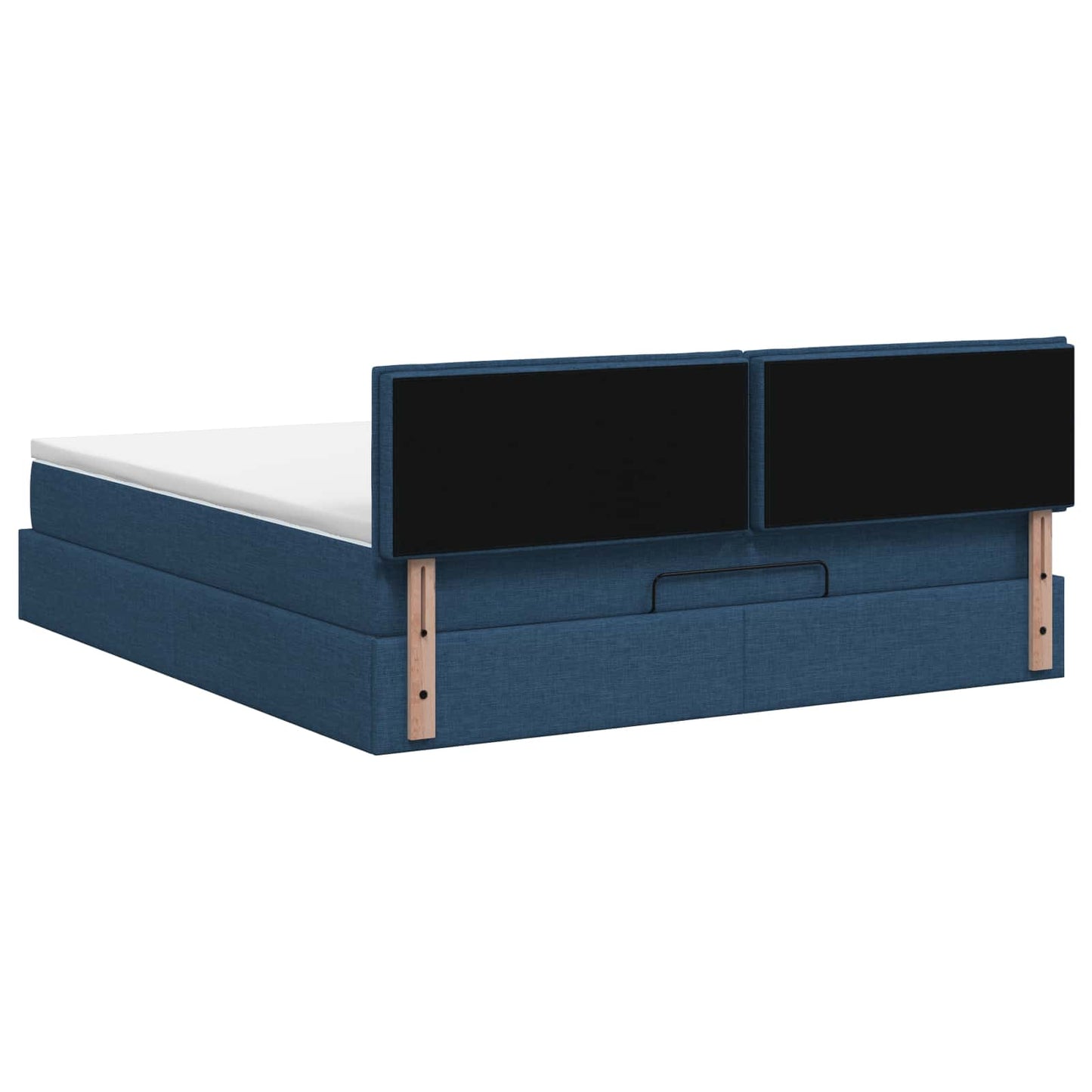 vidaXL Κρεβάτι Ottoman με στρώμα με κεφαλάρι Μπλε 140 x 190 cm Ύφασμα