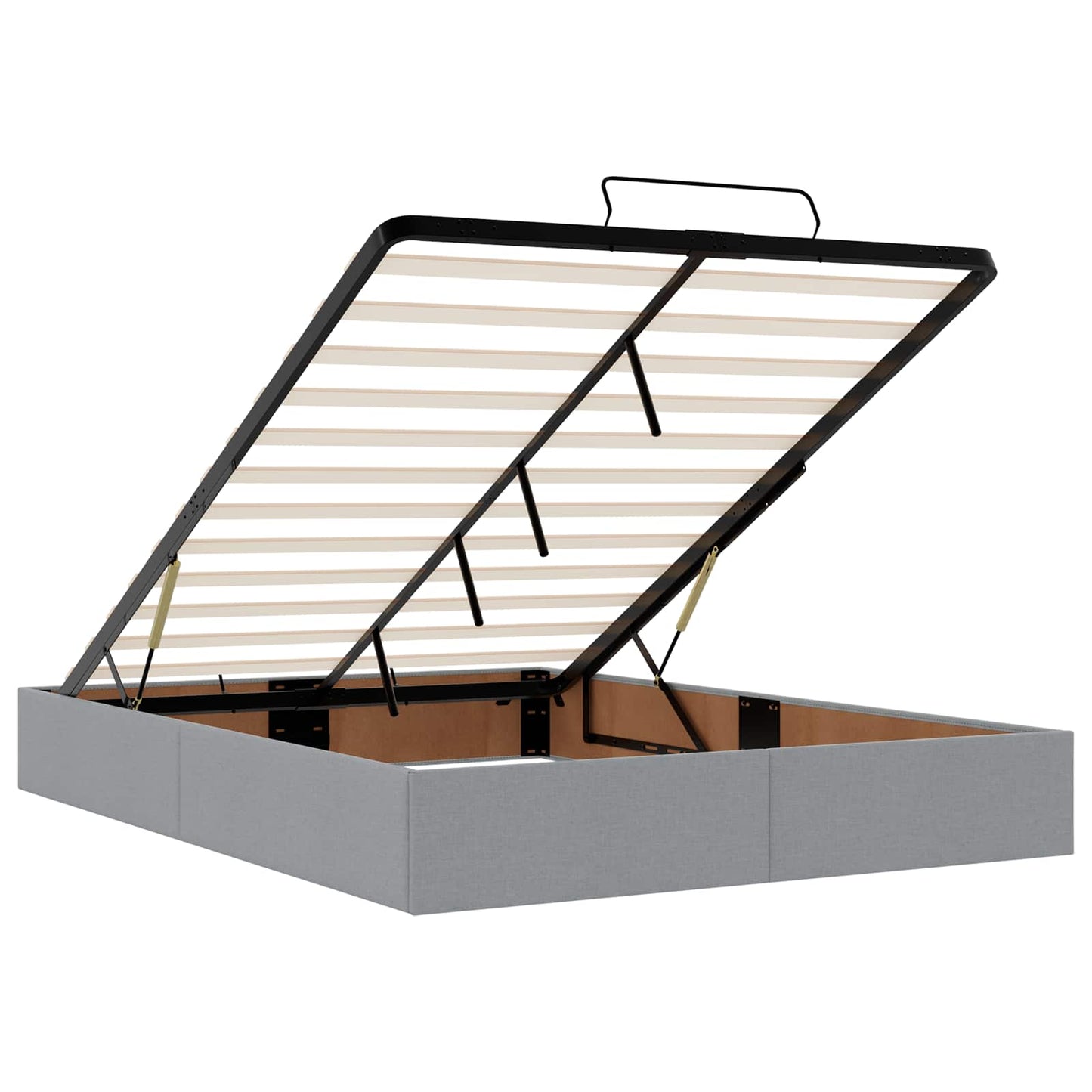 vidaXL Κρεβάτι Ottoman με στρώμα Ανοιχτό γκρι 140 x 200 cm Ύφασμα