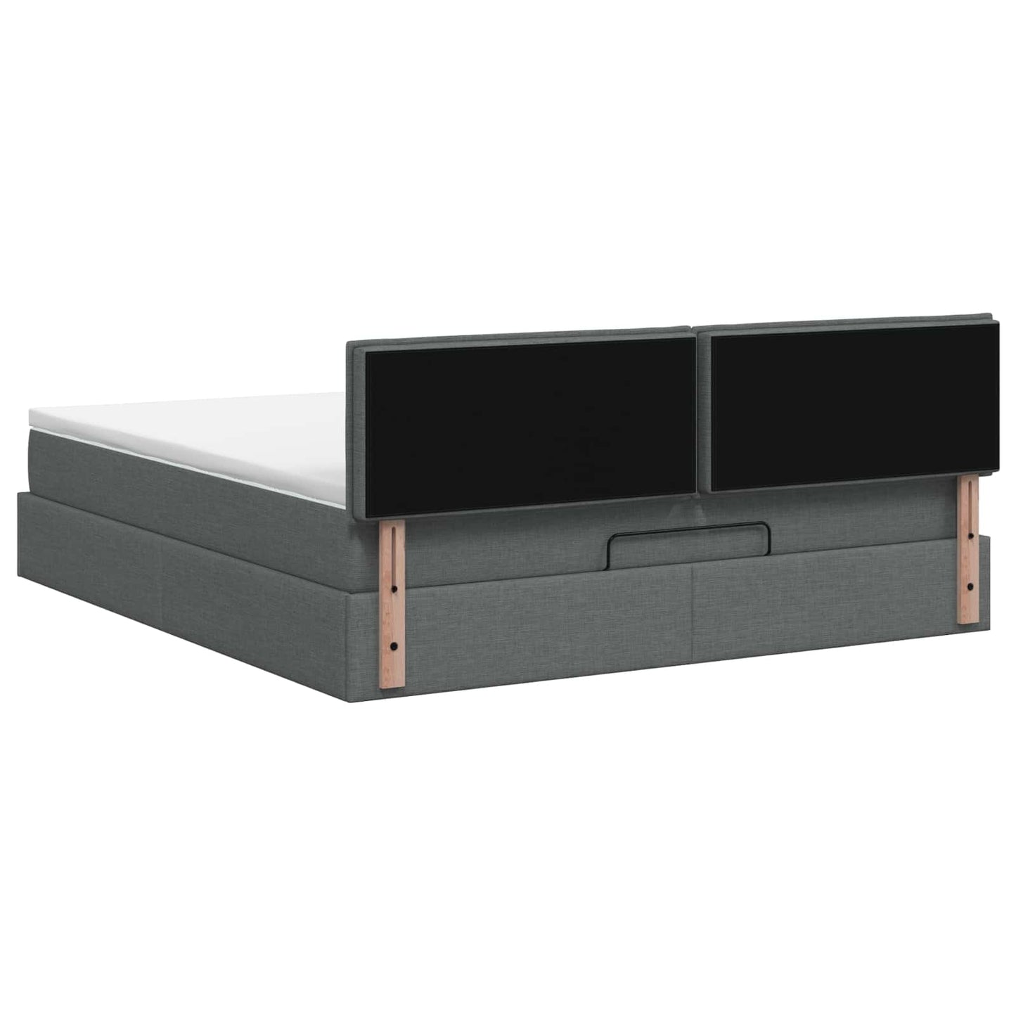 vidaXL Κρεβάτι Ottoman με στρώμα Σκούρο Γκρι 140 x 200 cm Ύφασμα