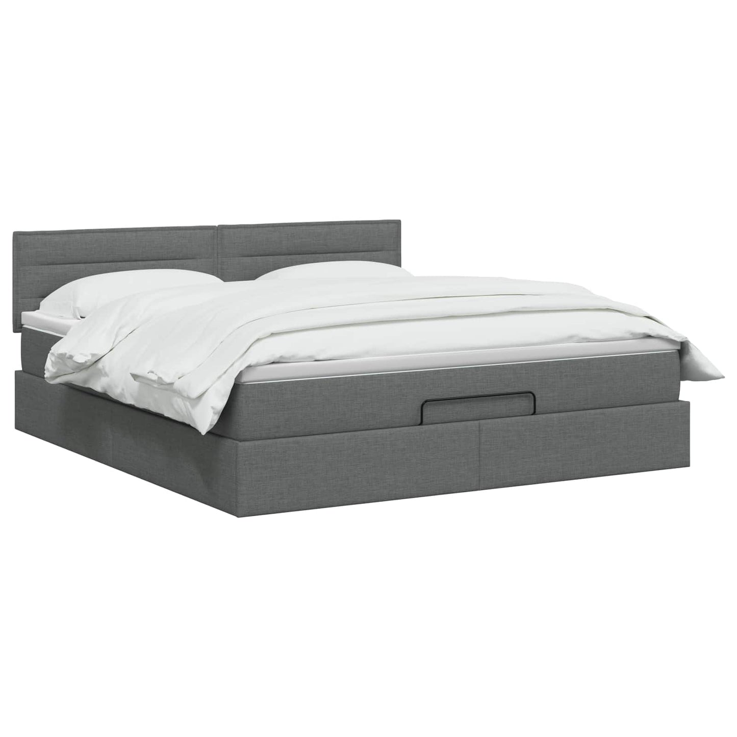 vidaXL Κρεβάτι Ottoman με στρώμα Σκούρο Γκρι 140 x 200 cm Ύφασμα