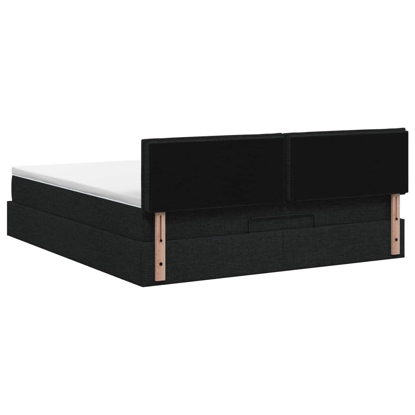 vidaXL Κρεβάτι Ottoman με στρώμα με κεφαλάρι Μαύρο 140 x 200 cm Ύφασμα