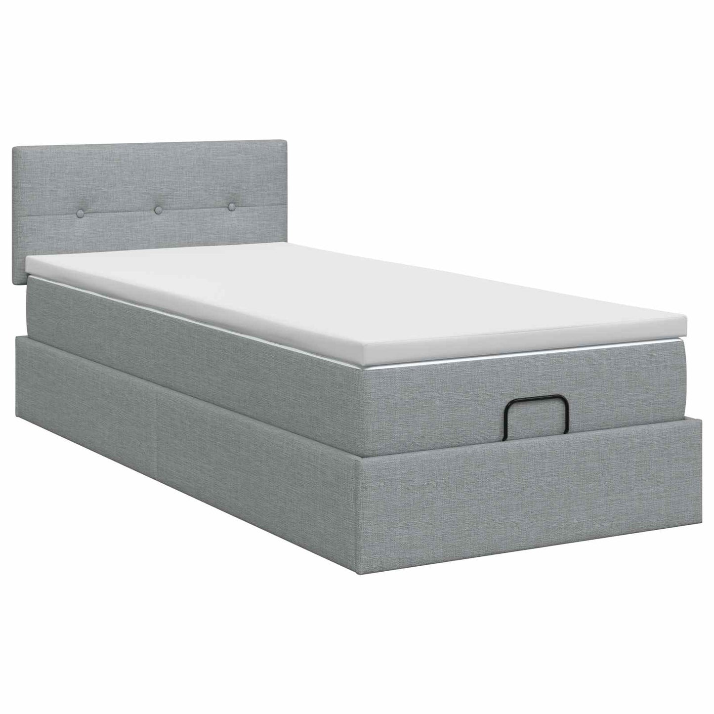 vidaXL Κρεβάτι Ottoman με στρώμα Ανοιχτό γκρι 80 x 200 cm Ύφασμα