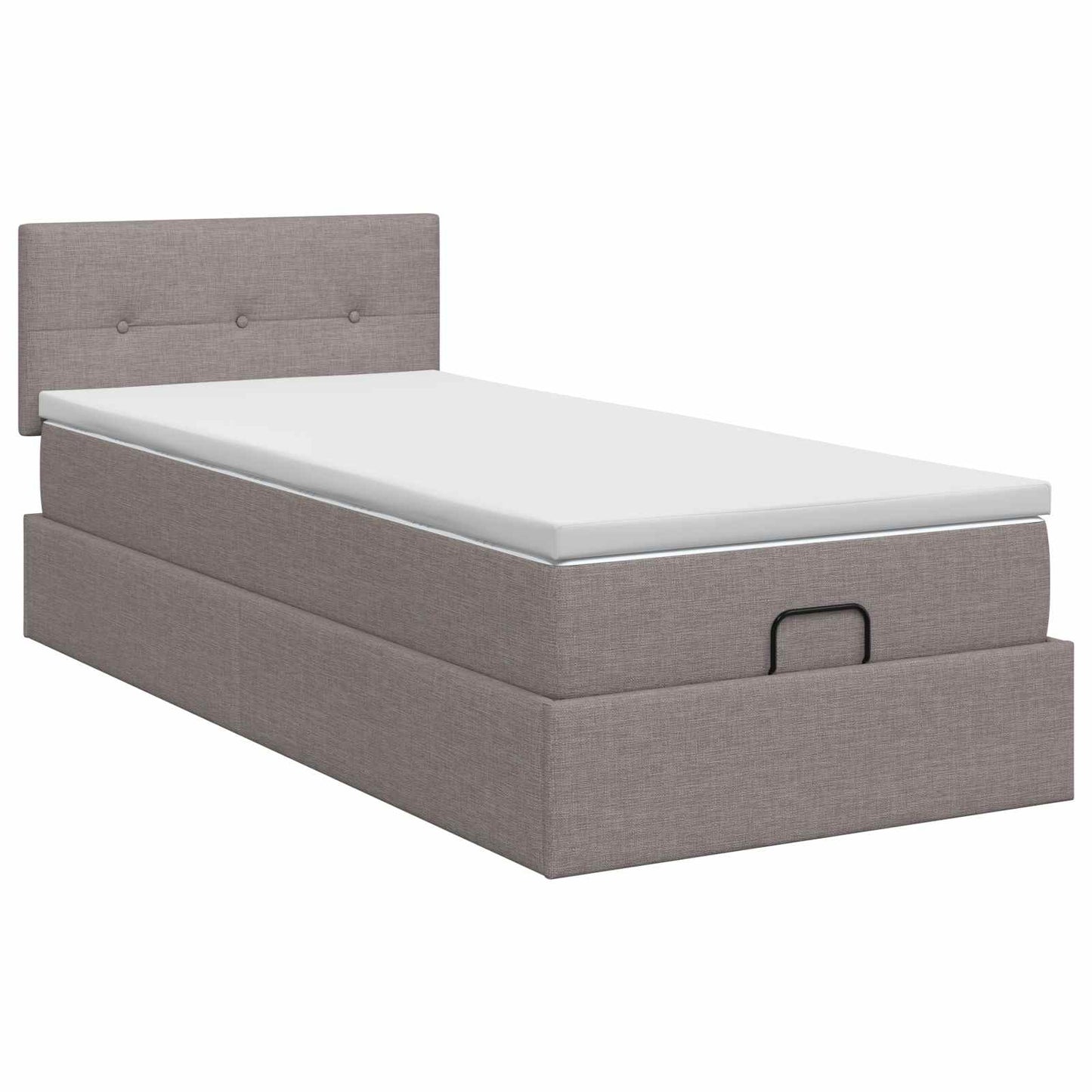 vidaXL Κρεβάτι Ottoman με στρώμα με κεφαλάρι Taupe 80 x 200 cm Ύφασμα