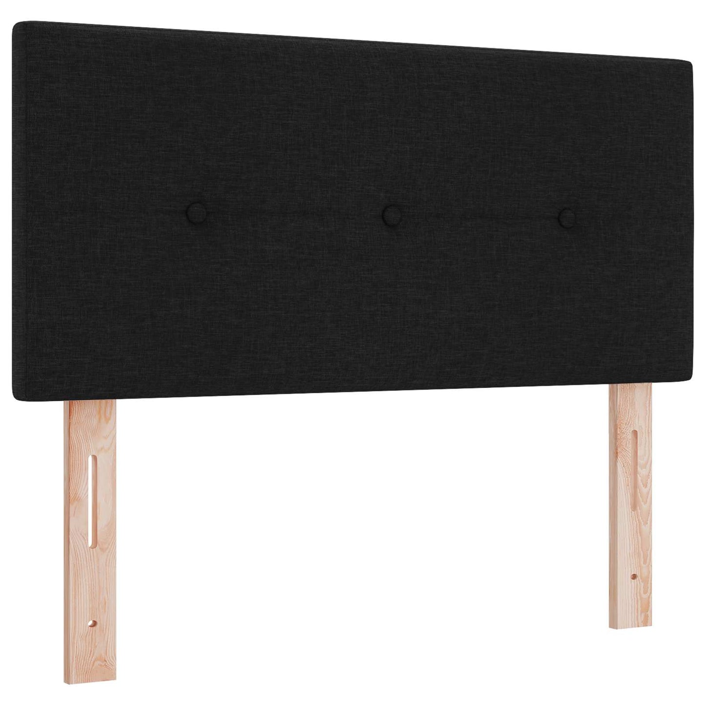 vidaXL Κρεβάτι Ottoman με στρώμα με κεφαλάρι Μαύρο 90 x 190 cm Ύφασμα