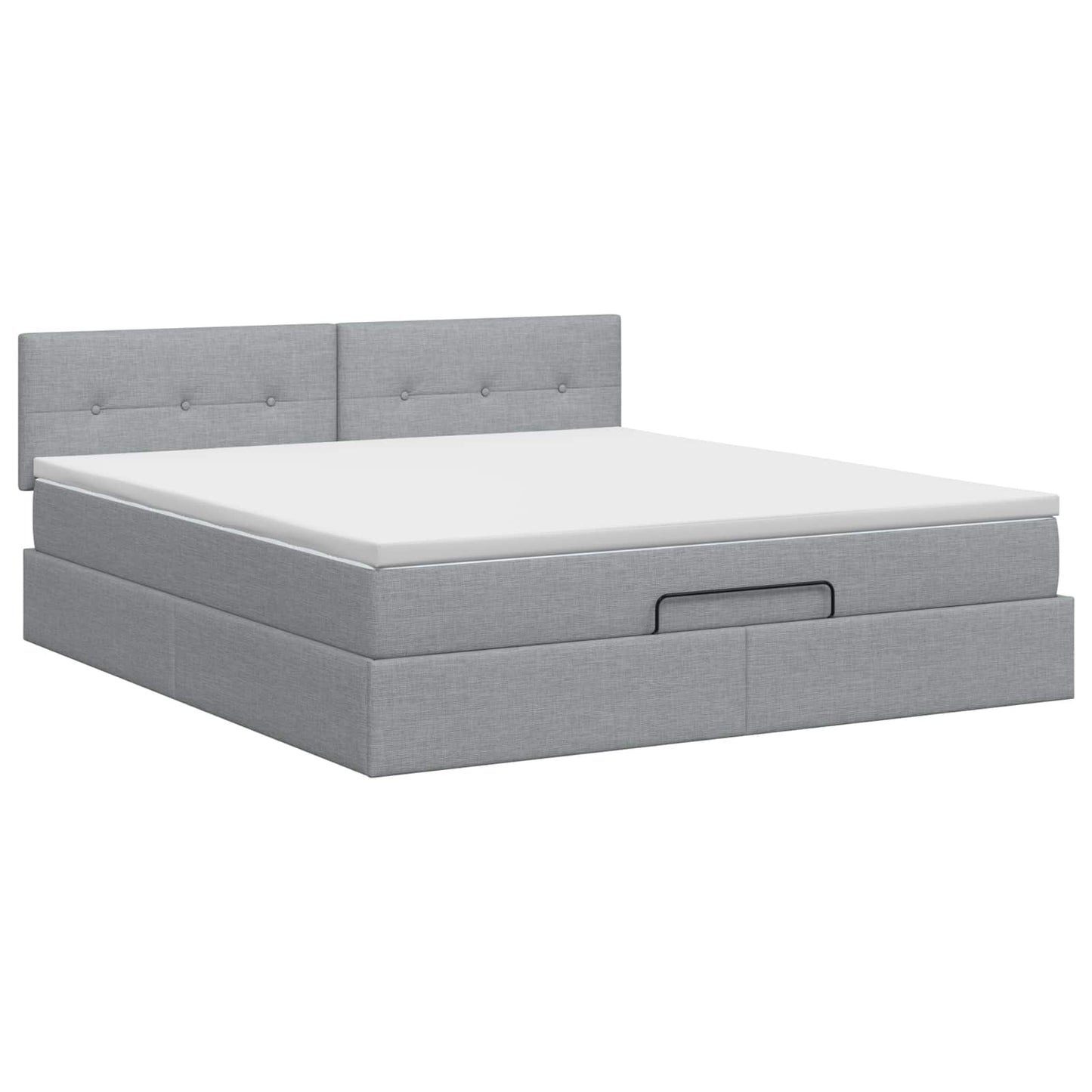 vidaXL Κρεβάτι Ottoman με στρώμα Ανοιχτό γκρι 140 x 190 cm Ύφασμα