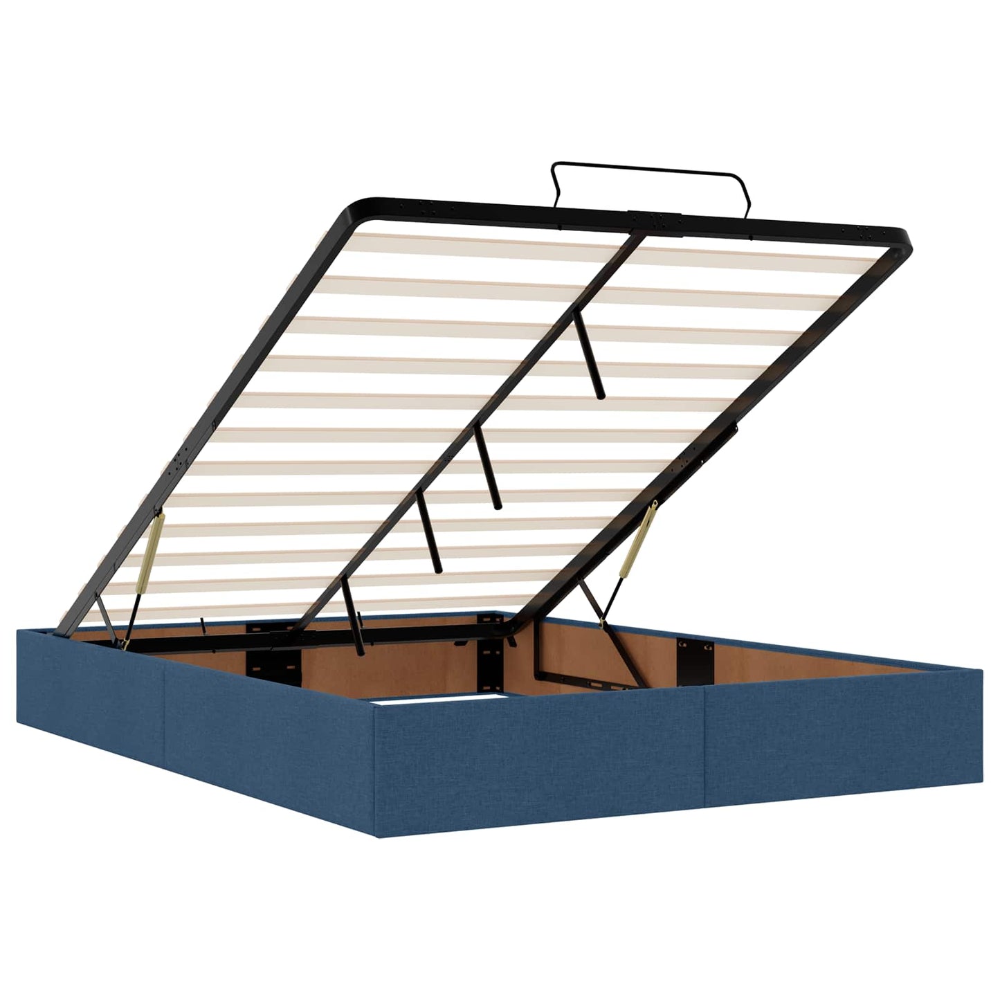 vidaXL Κρεβάτι Ottoman με στρώμα με κεφαλάρι Μπλε 140 x 200 cm Ύφασμα