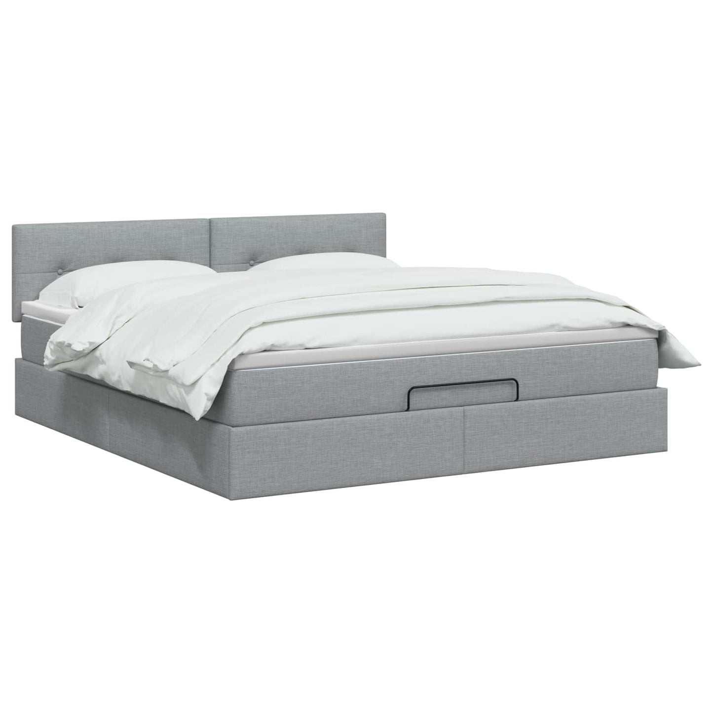 vidaXL Κρεβάτι Ottoman με στρώμα Ανοιχτό γκρι 160 x 200 cm Ύφασμα