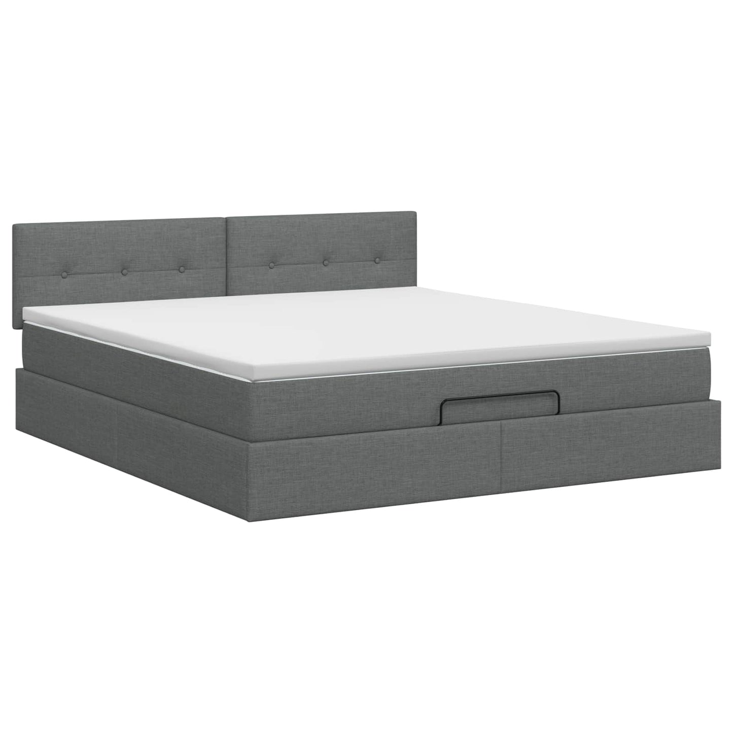vidaXL Κρεβάτι Ottoman με στρώμα Σκούρο Γκρι 180 x 200 cm Ύφασμα