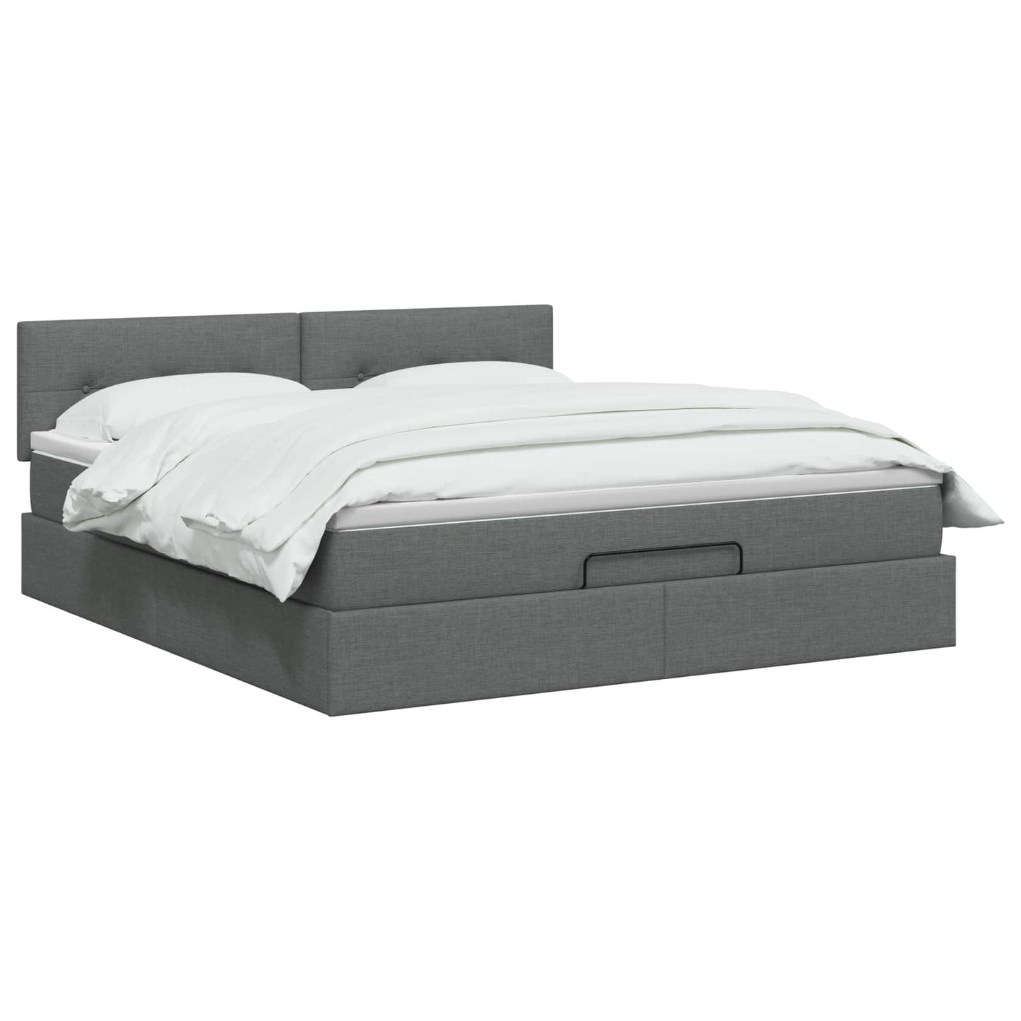 vidaXL Κρεβάτι Ottoman με στρώμα Σκούρο Γκρι 180 x 200 cm Ύφασμα
