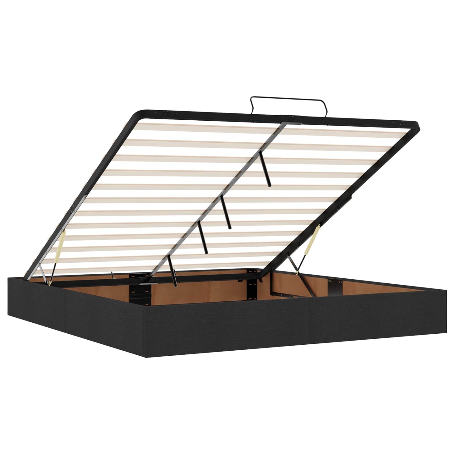 vidaXL Κρεβάτι Ottoman με στρώμα με κεφαλάρι Μαύρο 180 x 200 cm Ύφασμα