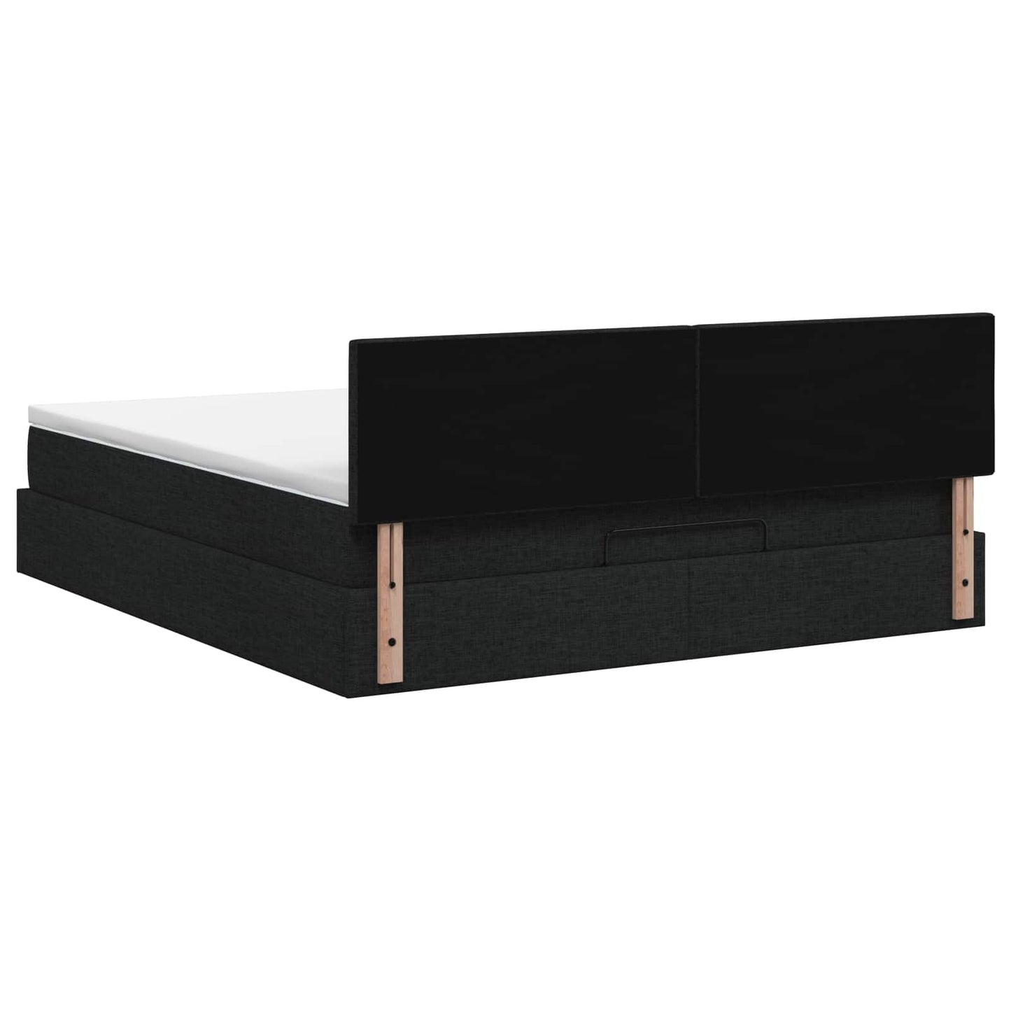 vidaXL Κρεβάτι Ottoman με στρώμα με κεφαλάρι Μαύρο 180 x 200 cm Ύφασμα
