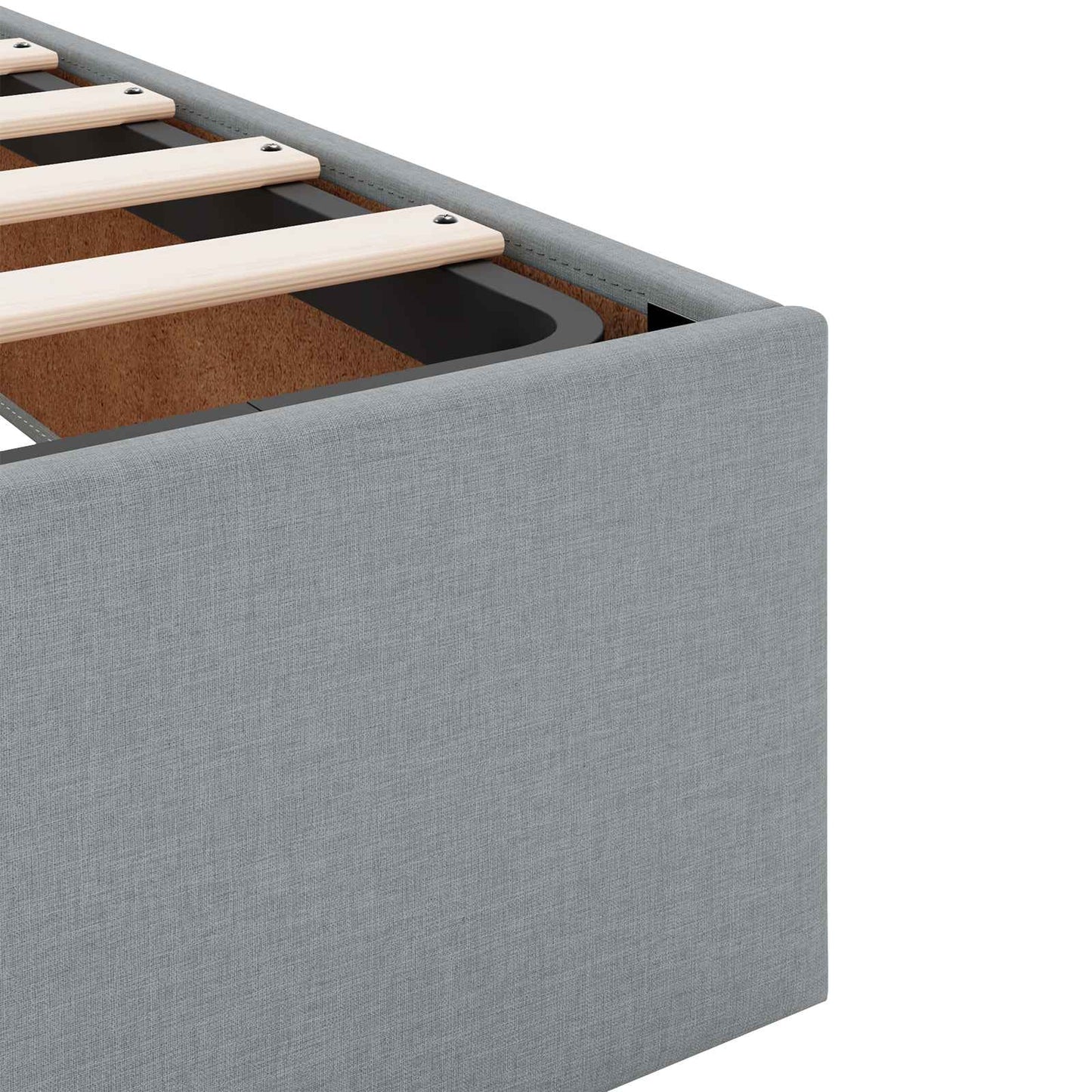 vidaXL Κρεβάτι Ottoman με στρώμα Ανοιχτό γκρι 120 x 190 cm Ύφασμα